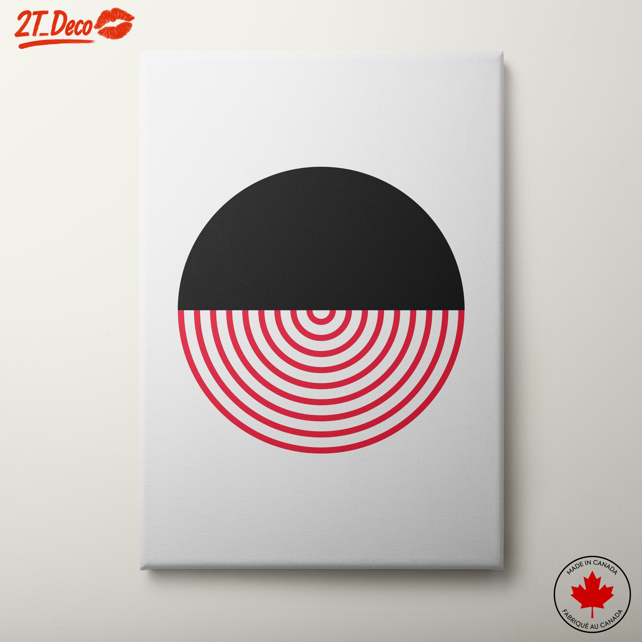 Geometric Black and Red Abstract Artwork