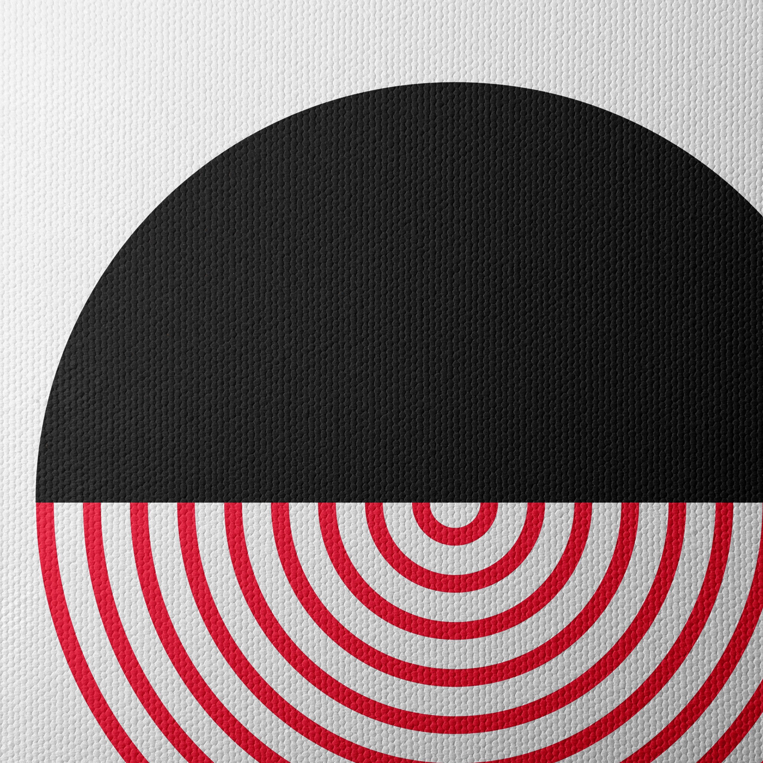 Geometric Black and Red Abstract Artwork - Image 4