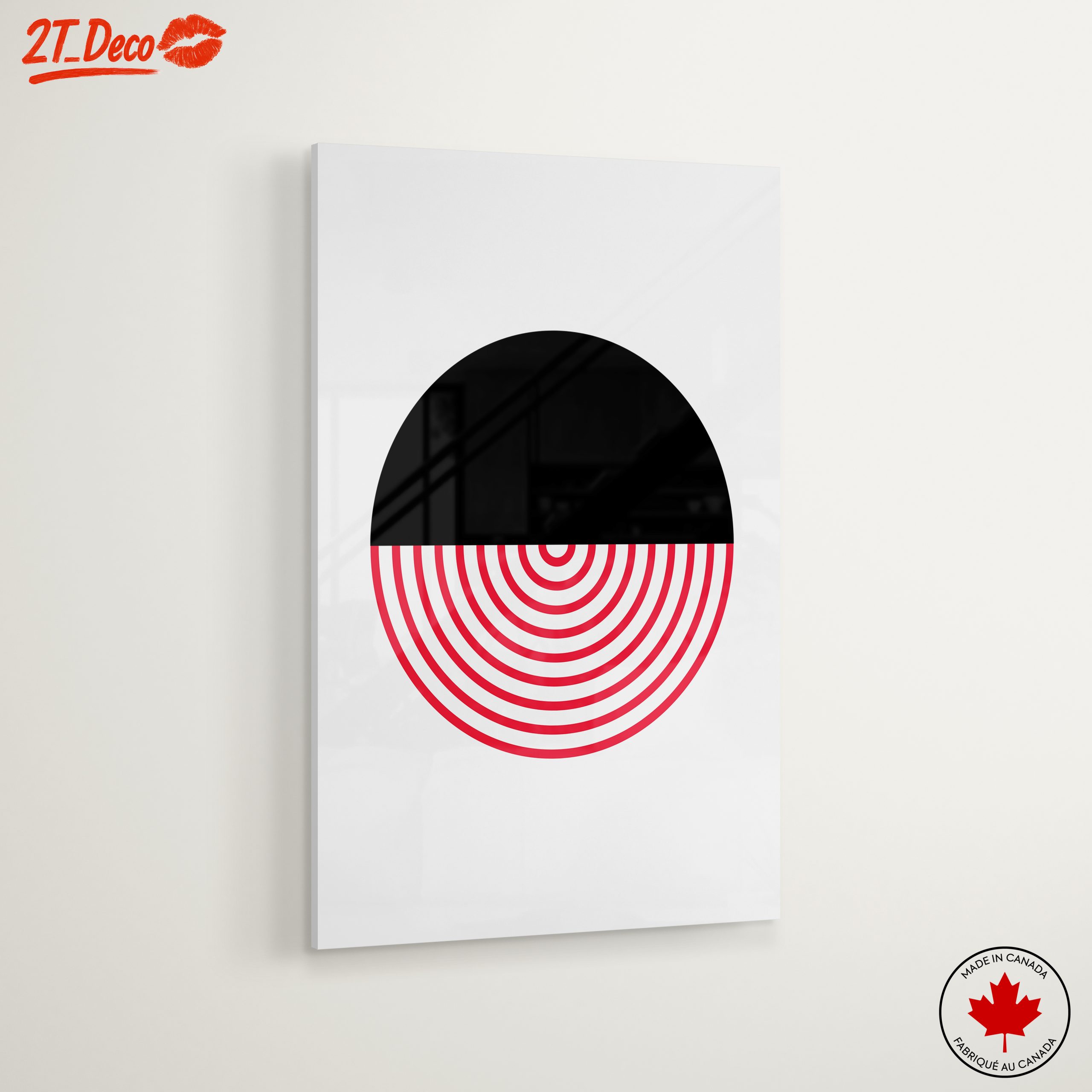 Geometric Black and Red Abstract Artwork - Image 6