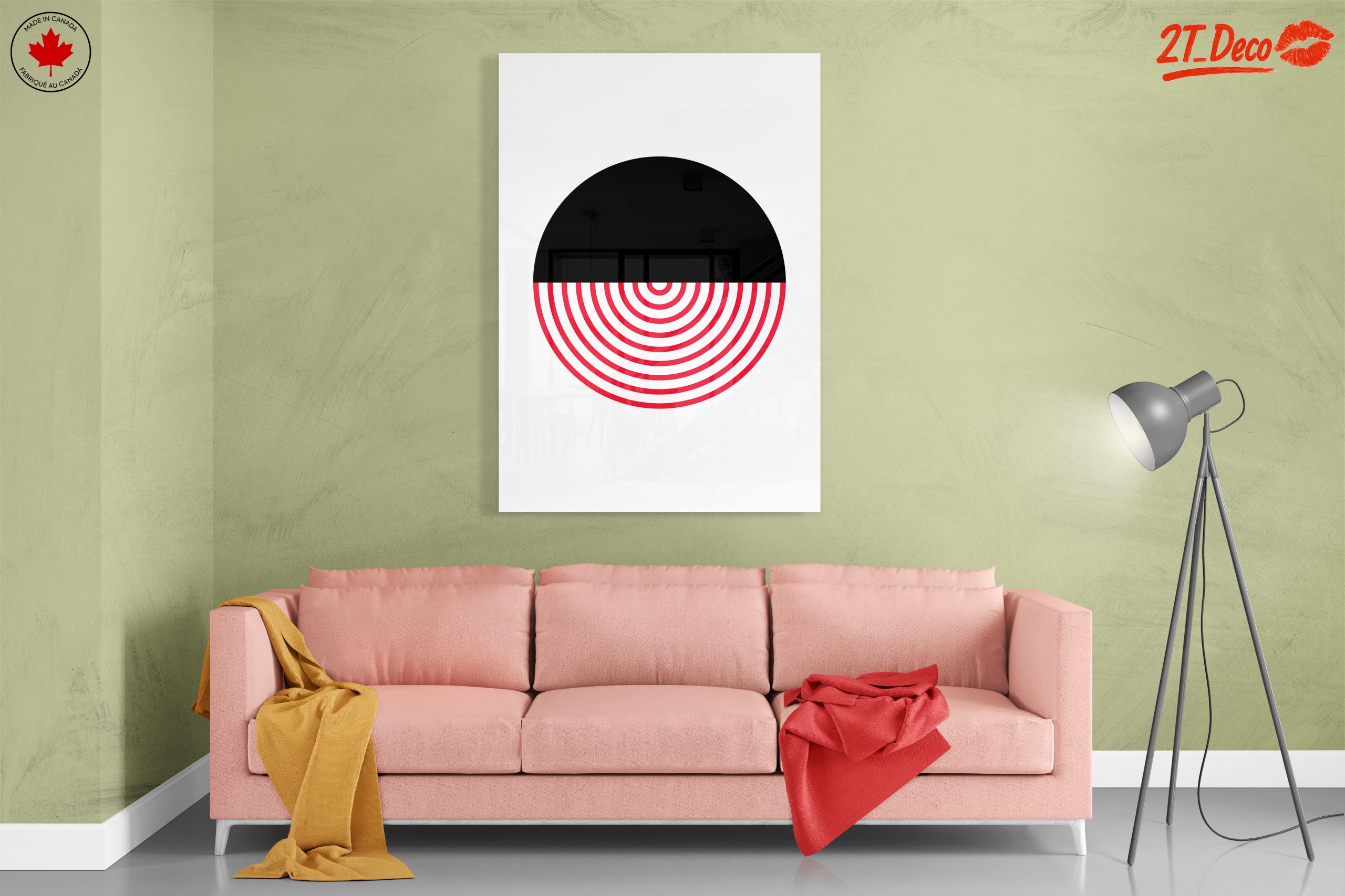 Geometric Black and Red Abstract Artwork - Image 7