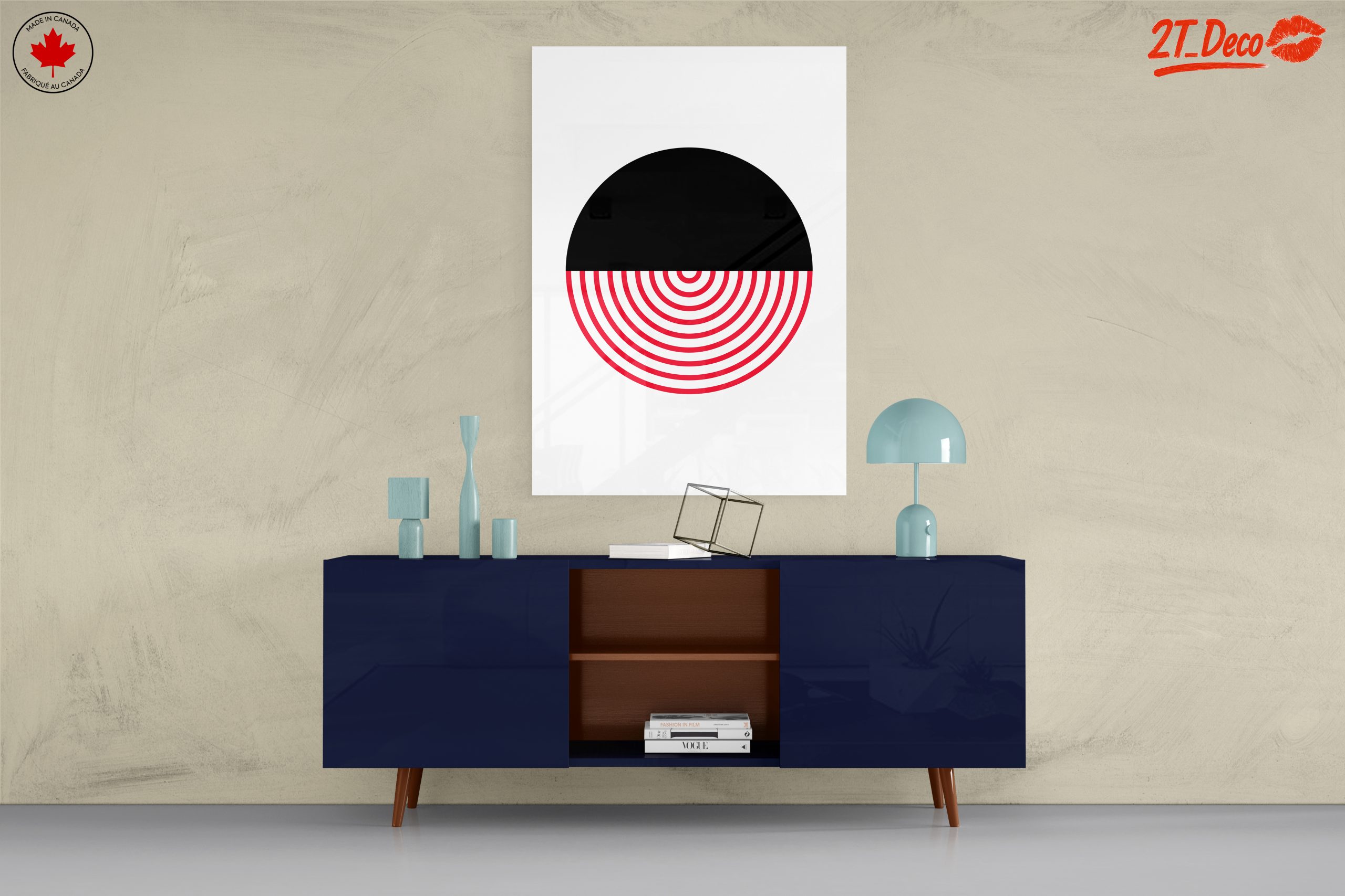 Geometric Black and Red Abstract Artwork - Image 8