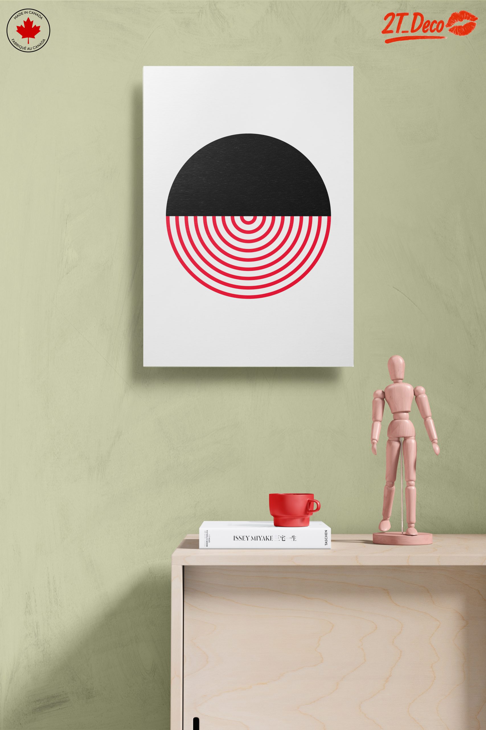 Geometric Black and Red Abstract Artwork - Image 14