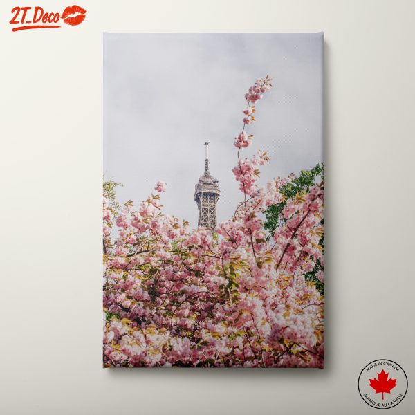 Eiffel Tower Blooming Cherry Blossom Artwork