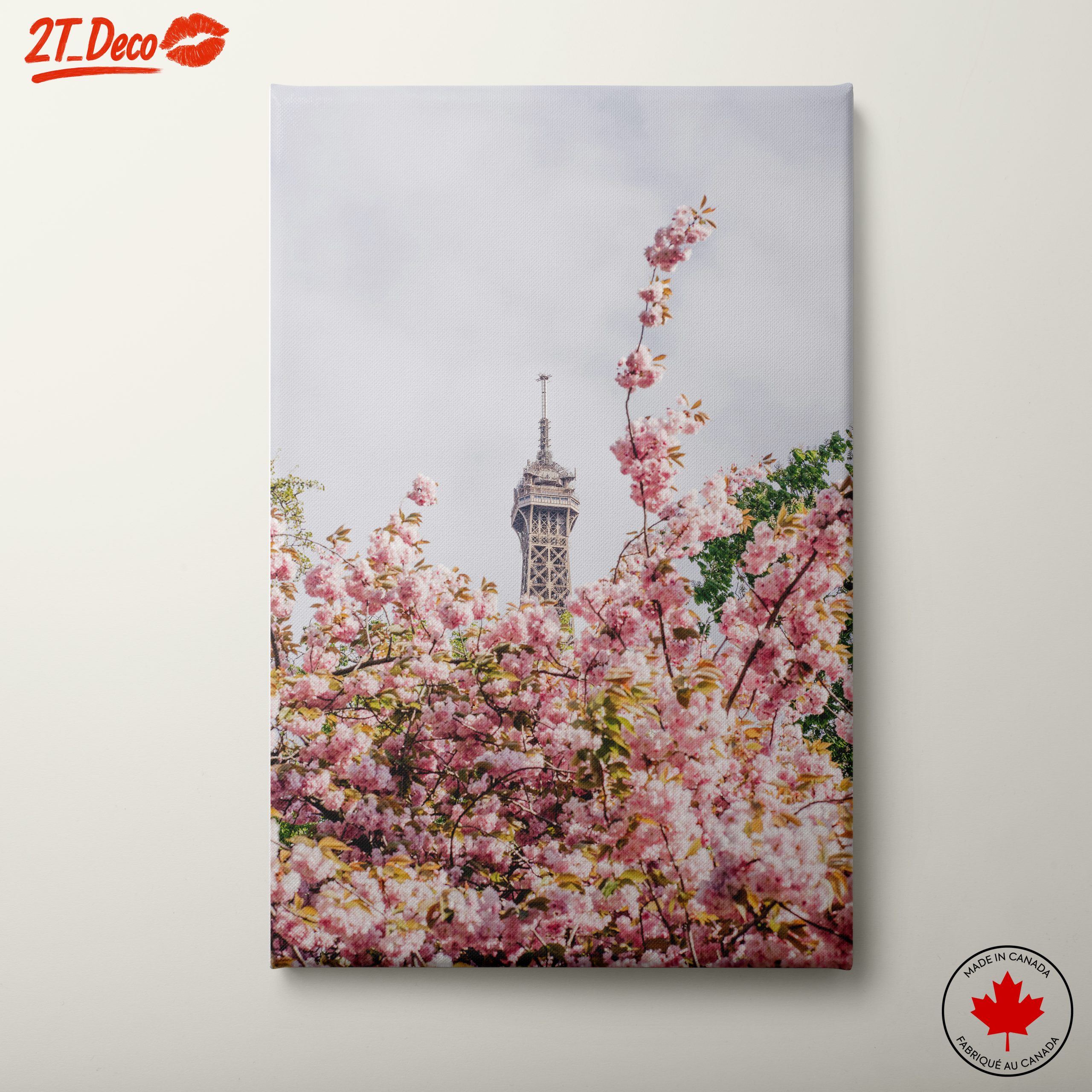 Eiffel Tower Blooming Cherry Blossom Artwork