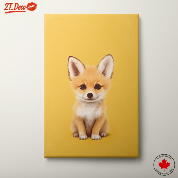 Adorable Fox Illustration on Yellow Background
