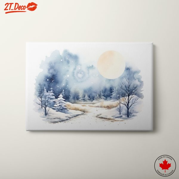 Serene Winter Landscape with Moonlight