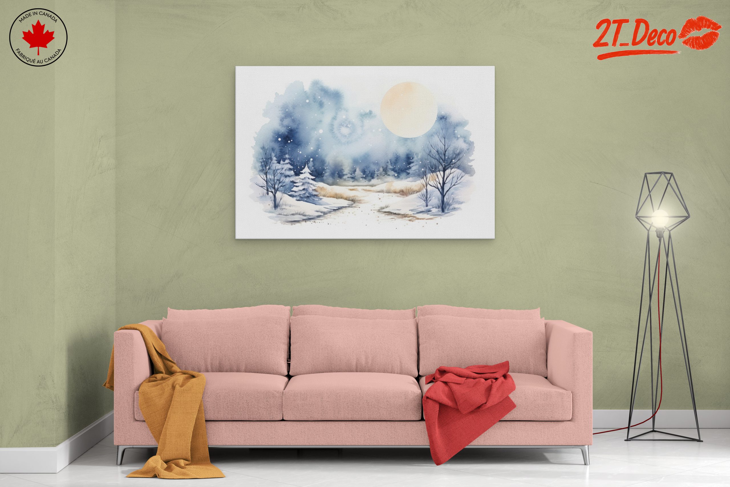 Serene Winter Landscape with Moonlight - Image 2
