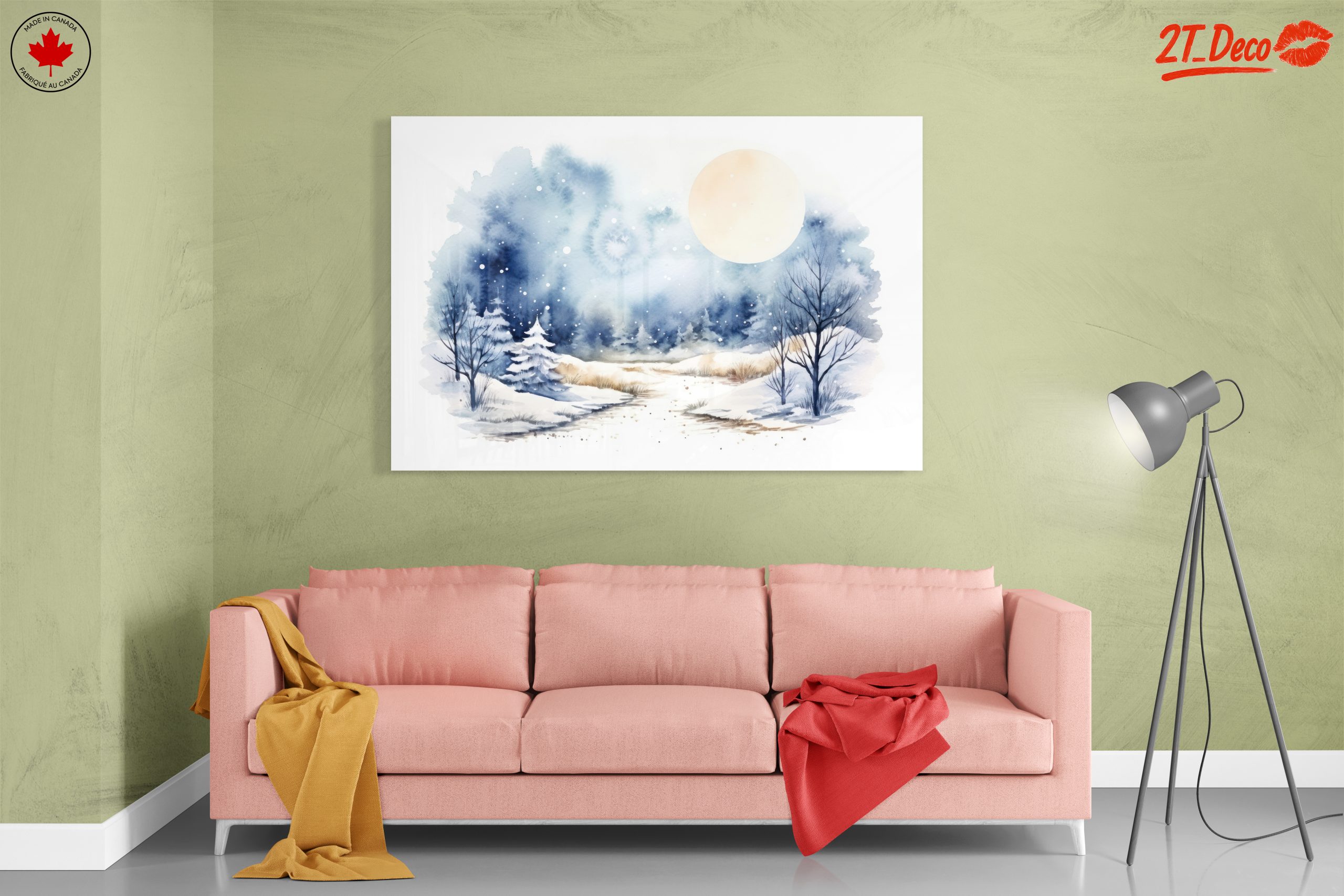 Serene Winter Landscape with Moonlight - Image 7