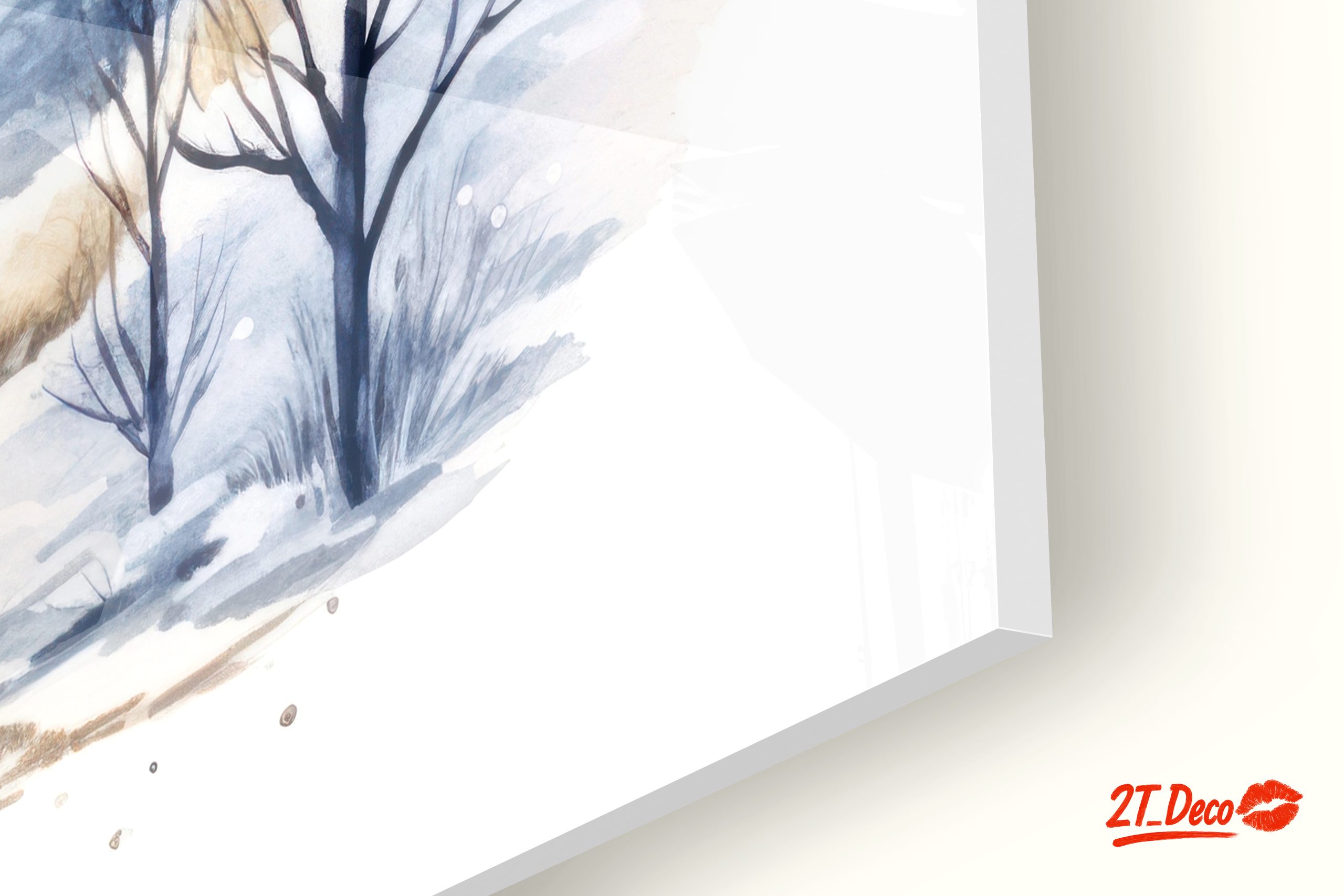 Serene Winter Landscape with Moonlight - Image 9