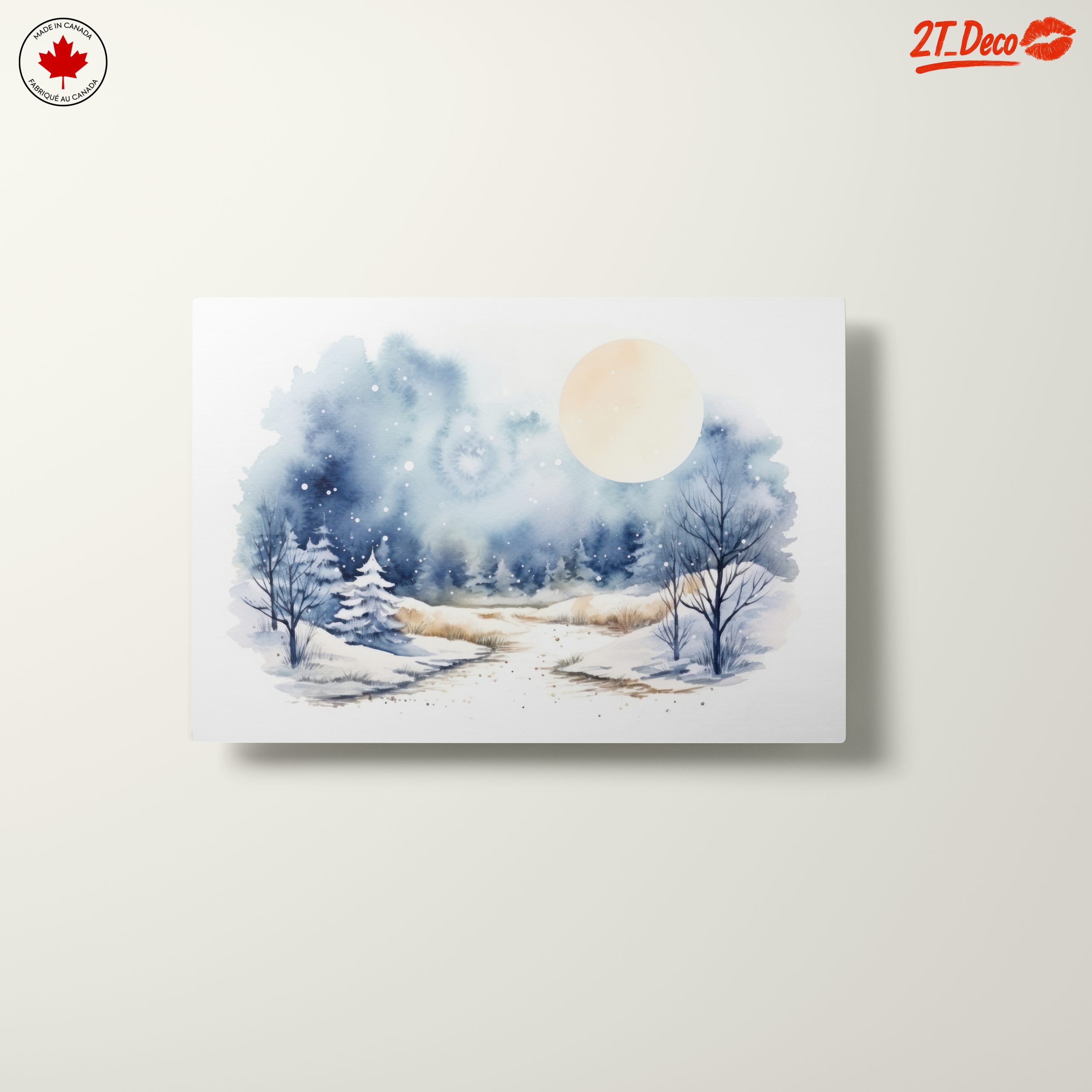 Serene Winter Landscape with Moonlight - Image 10