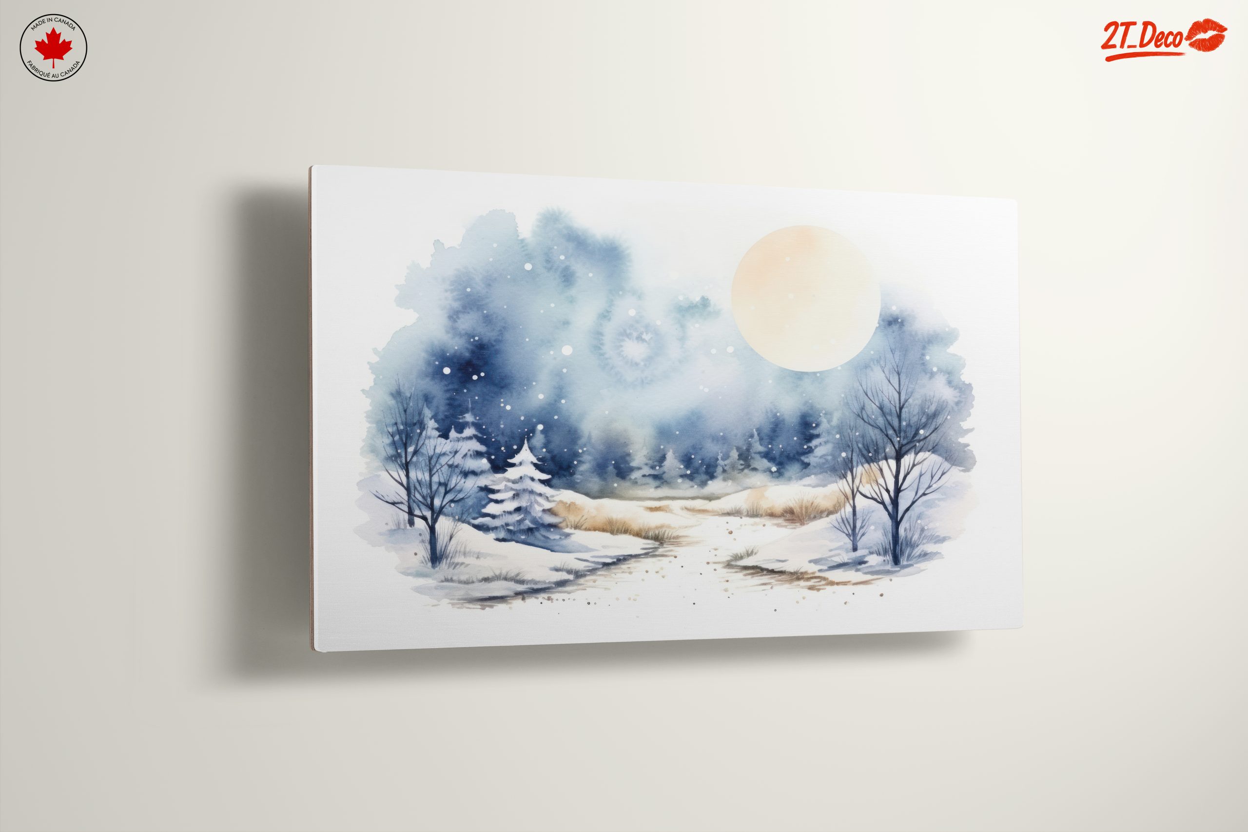 Serene Winter Landscape with Moonlight - Image 13
