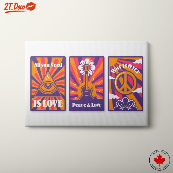 Vibrant Peace and Love Contemporary Pop Art
