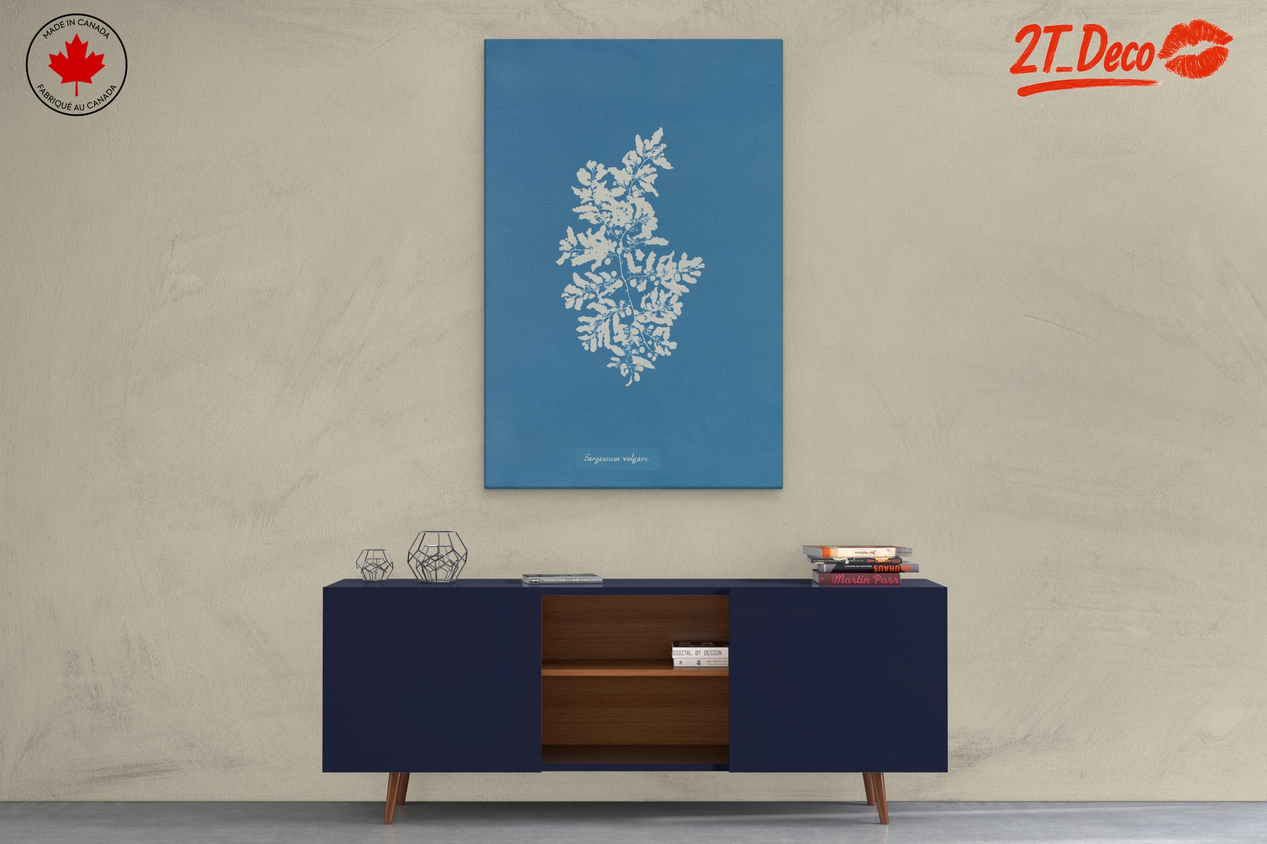 Elegant Botanical Art in Blue - Image 3