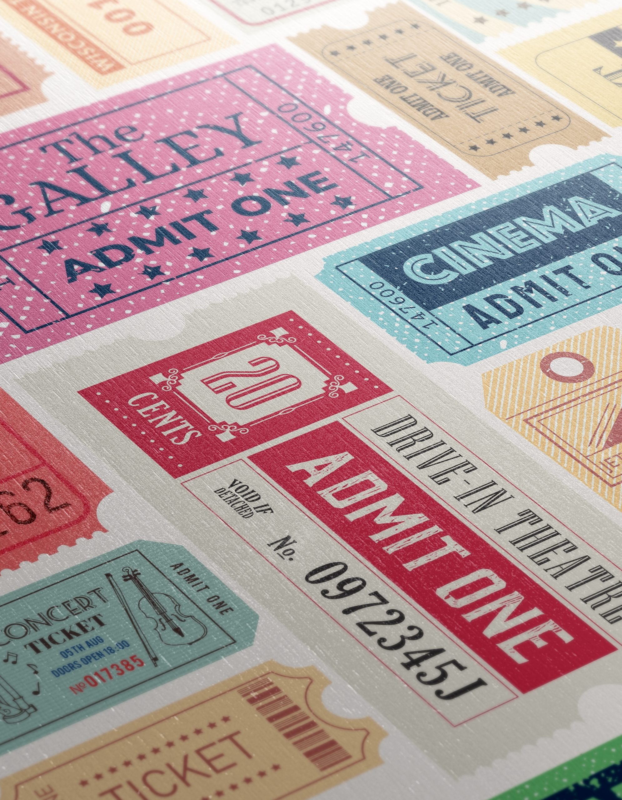 Whimsical Doodle Art of Vintage Tickets - Image 12