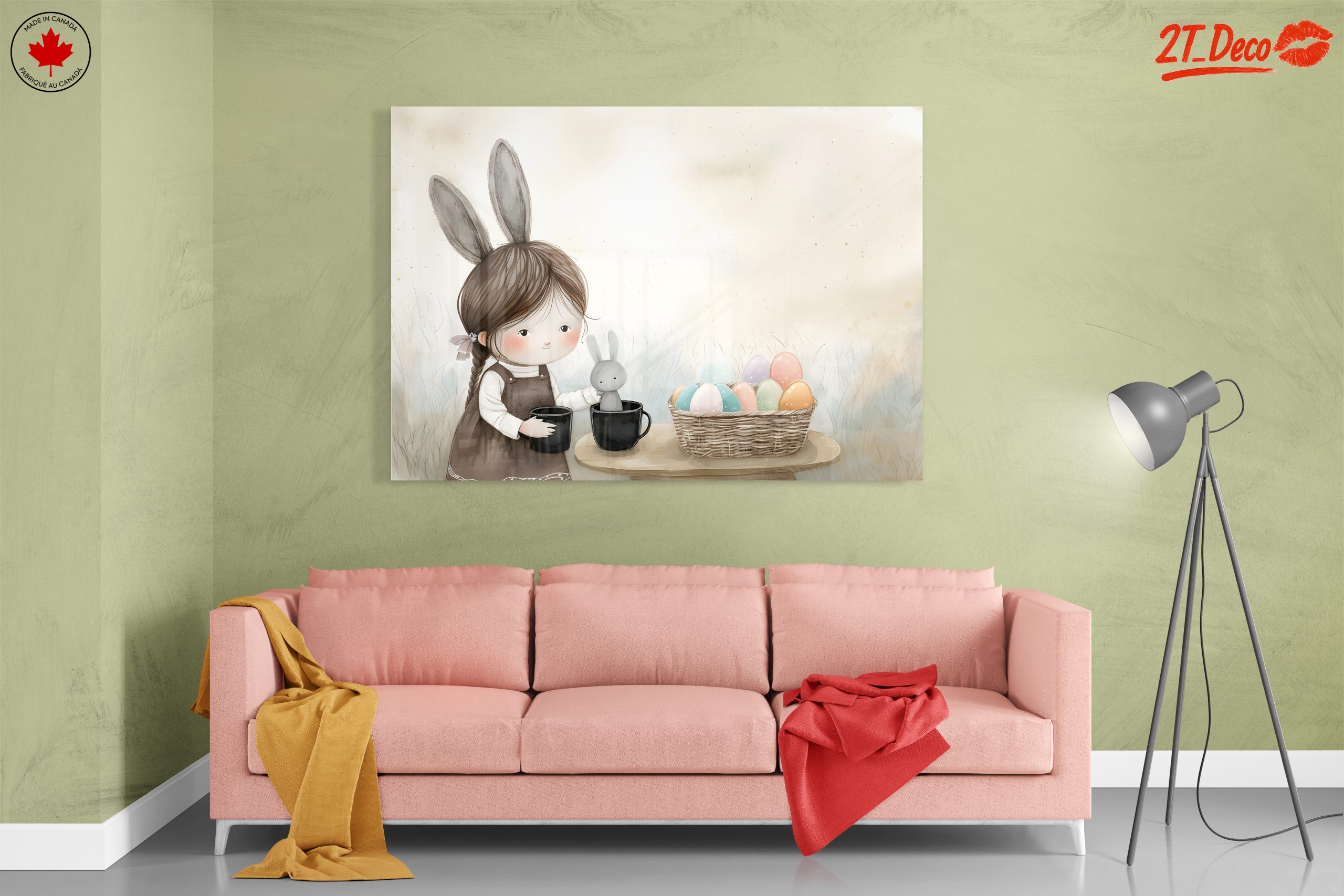 Whimsical Bunny Girl with Colorful Eggs - Image 7