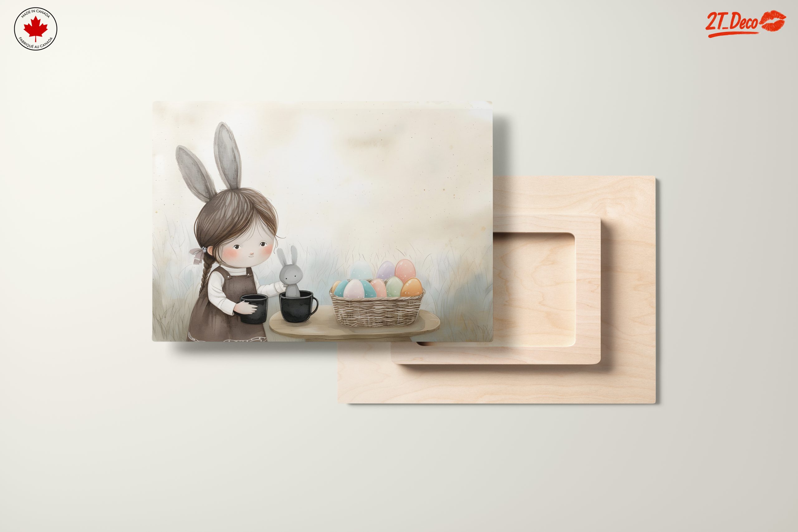 Whimsical Bunny Girl with Colorful Eggs - Image 11