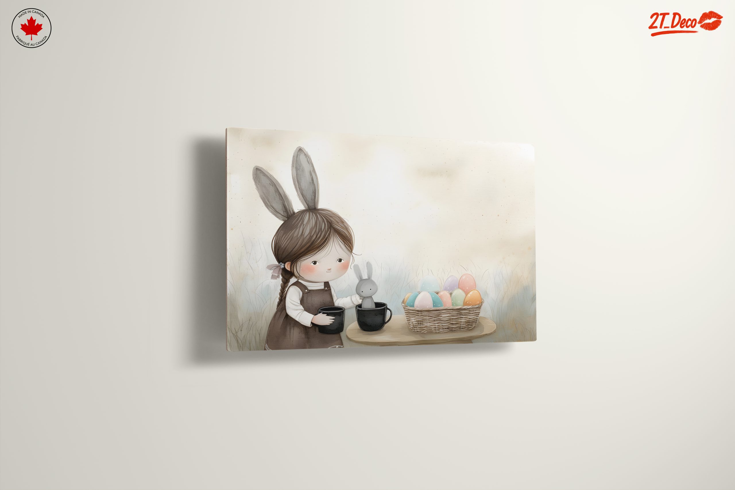 Whimsical Bunny Girl with Colorful Eggs - Image 13