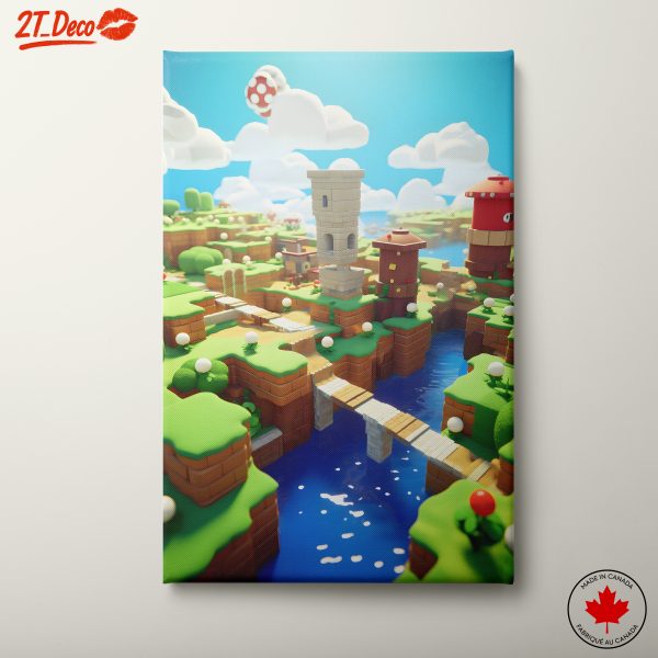 Playful Fantasy Landscape with Colorful Buildings