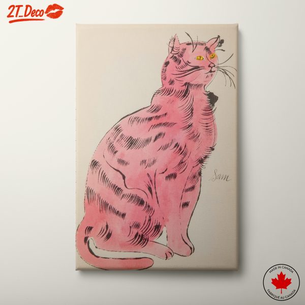 Whimsical Pink Cat Illustration