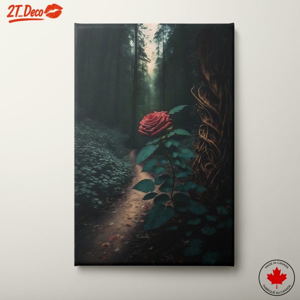 Stunning Botanical Rose in Forest Art