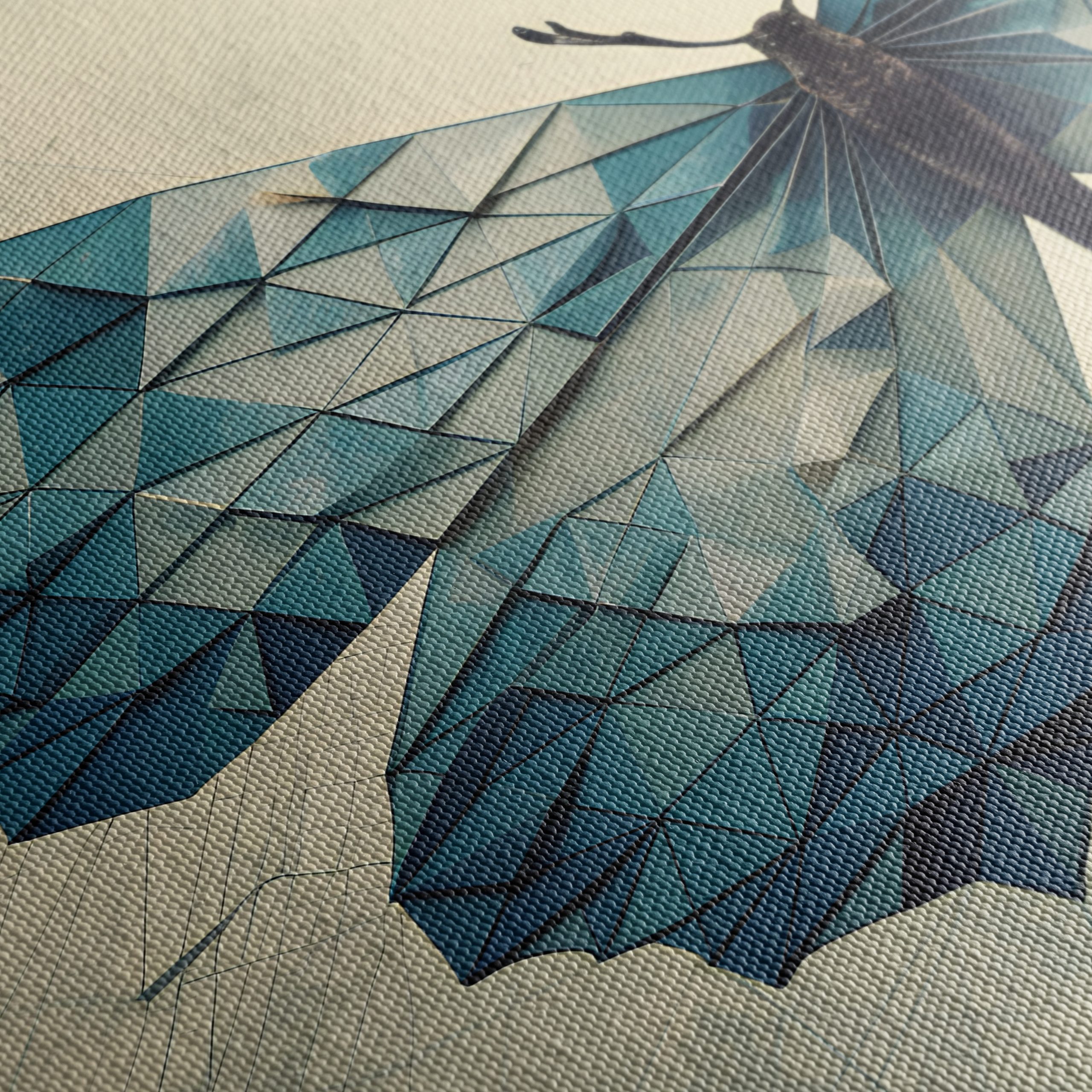 Geometric Blue Butterfly Wall Art - Image 5