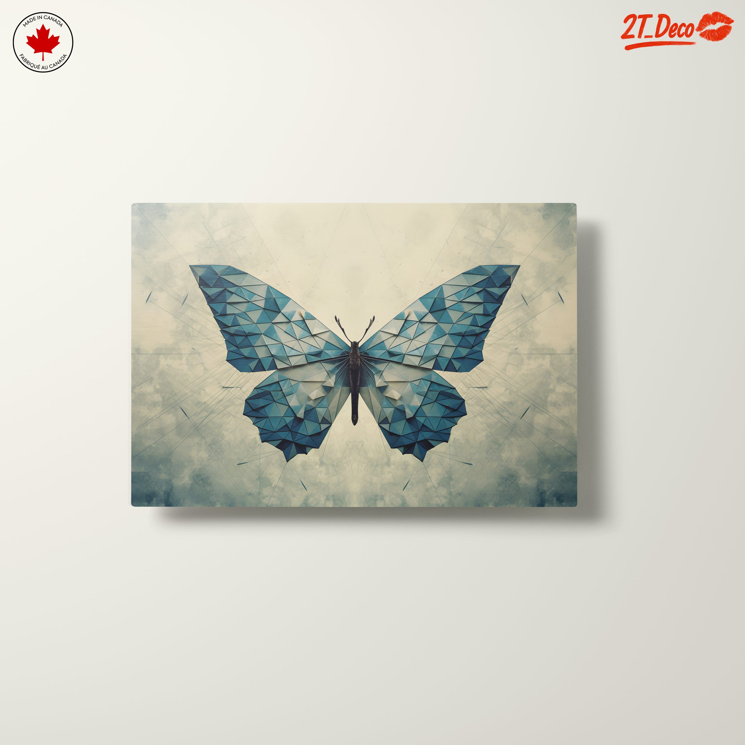Geometric Blue Butterfly Wall Art - Image 10