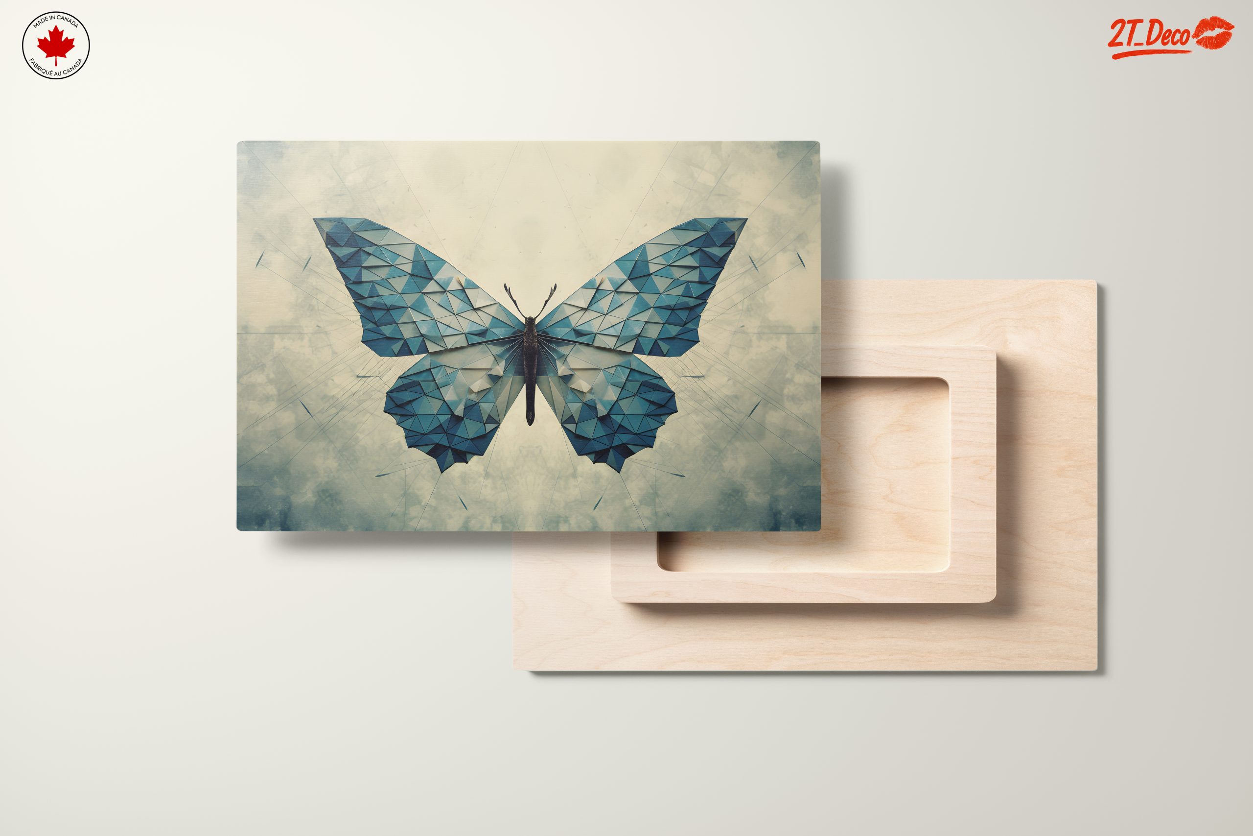 Geometric Blue Butterfly Wall Art - Image 11
