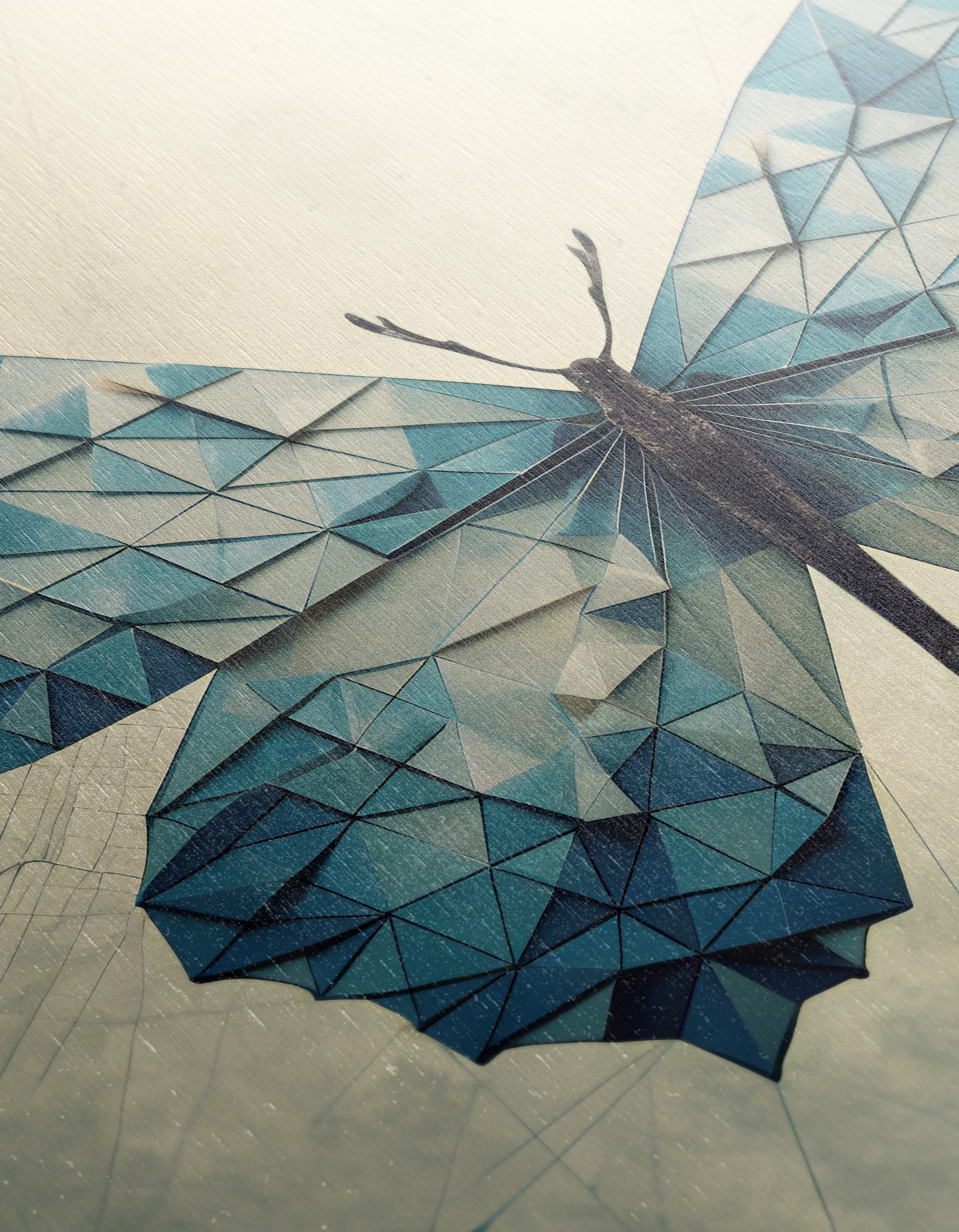 Geometric Blue Butterfly Wall Art - Image 12