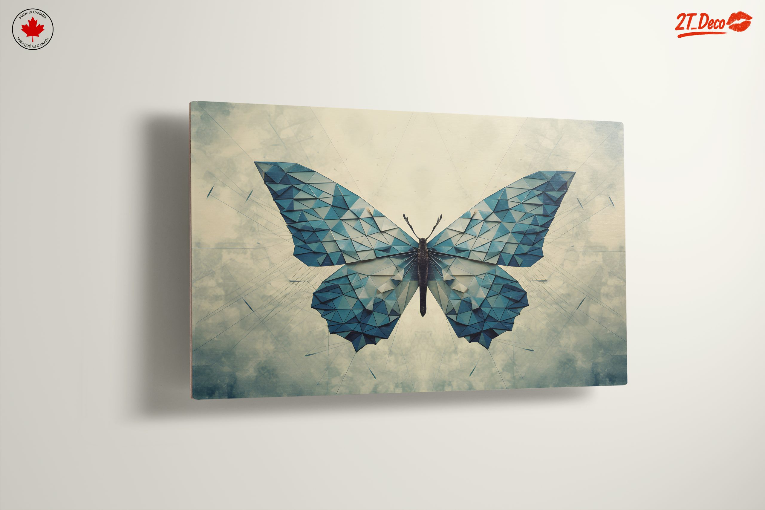 Geometric Blue Butterfly Wall Art - Image 13