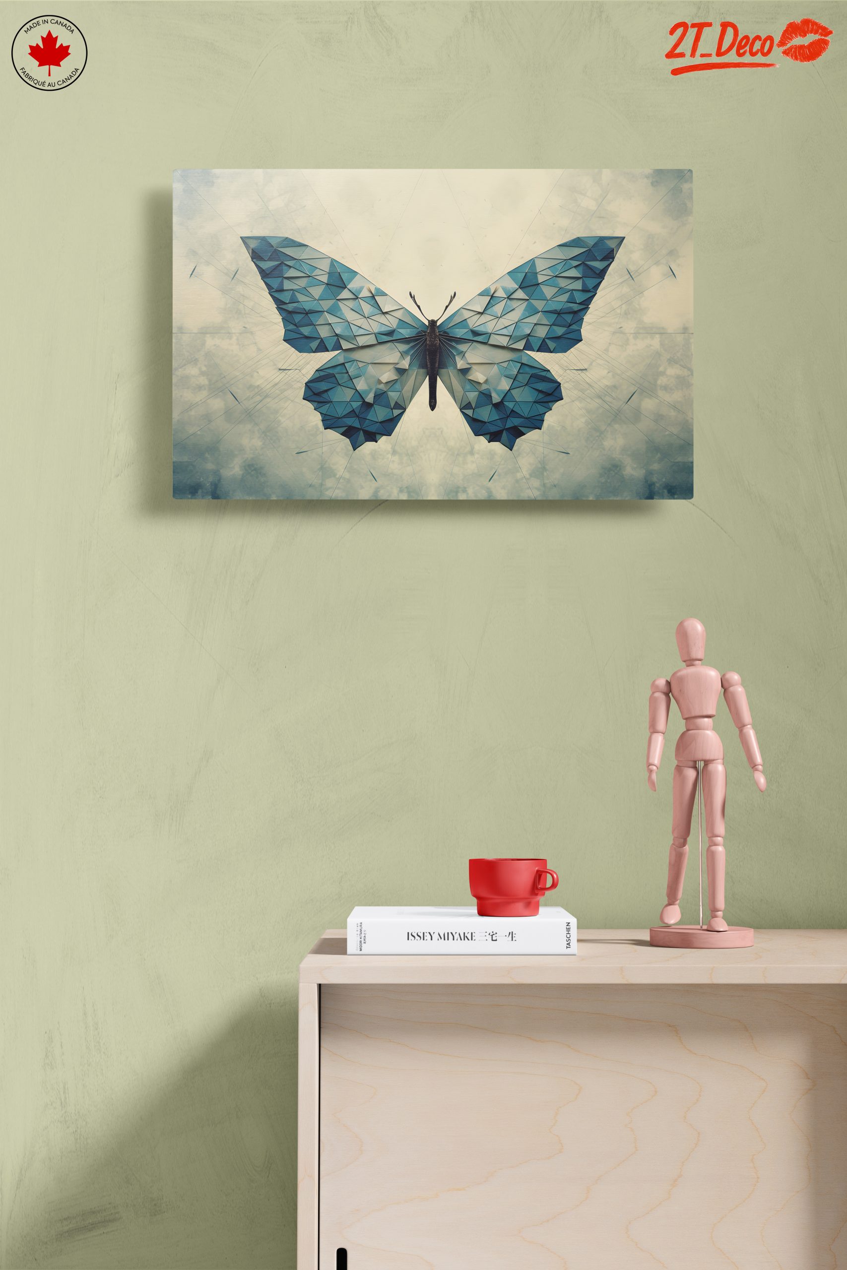 Geometric Blue Butterfly Wall Art - Image 14