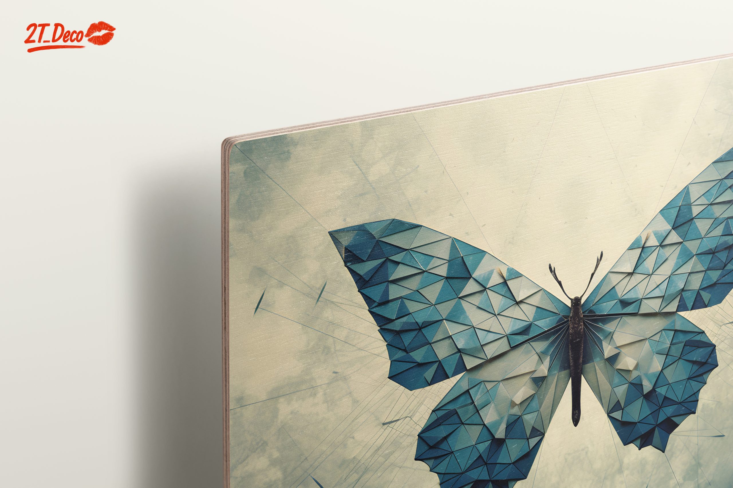 Geometric Blue Butterfly Wall Art - Image 15