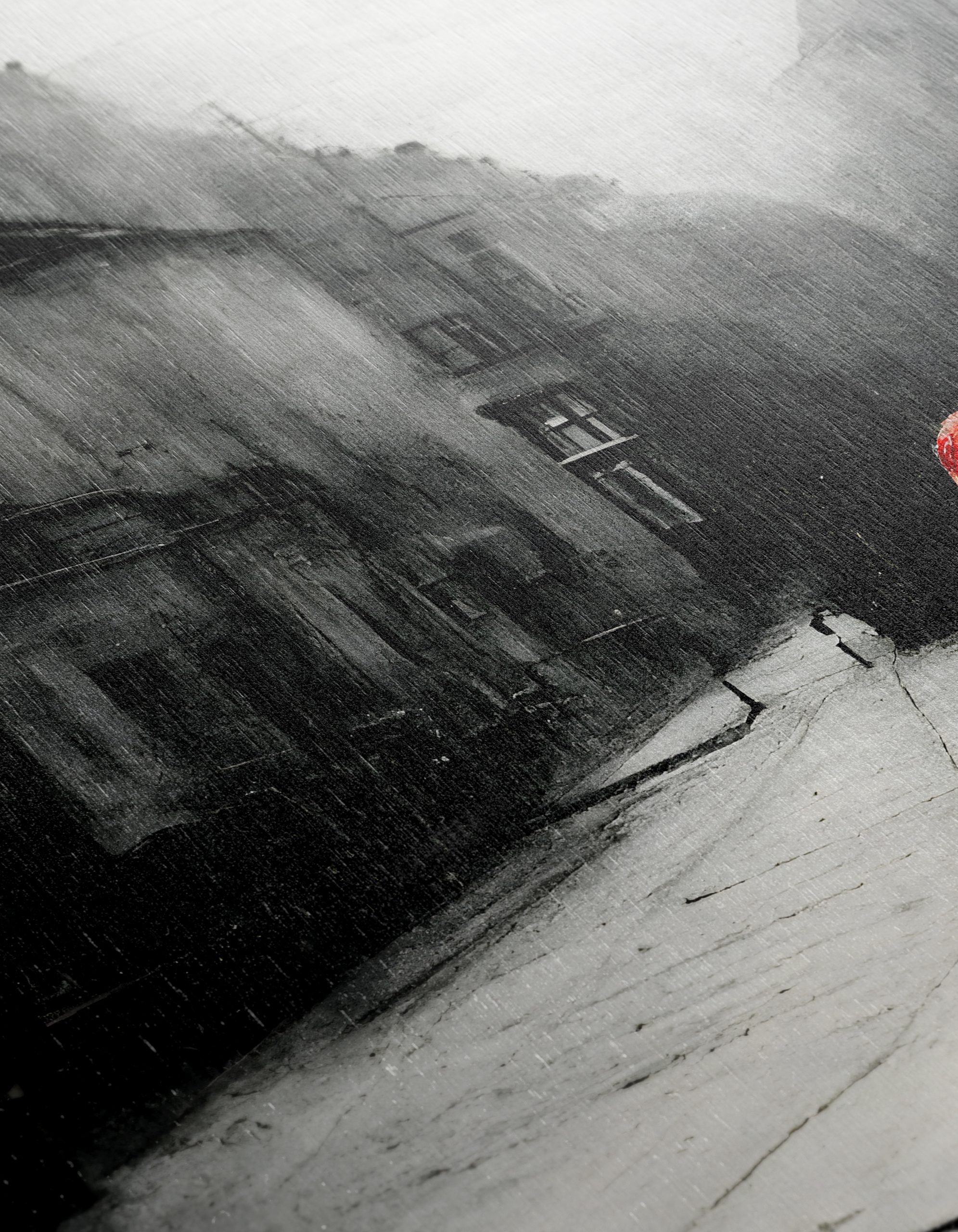 Red Car in Urban Landscape Art - Image 12