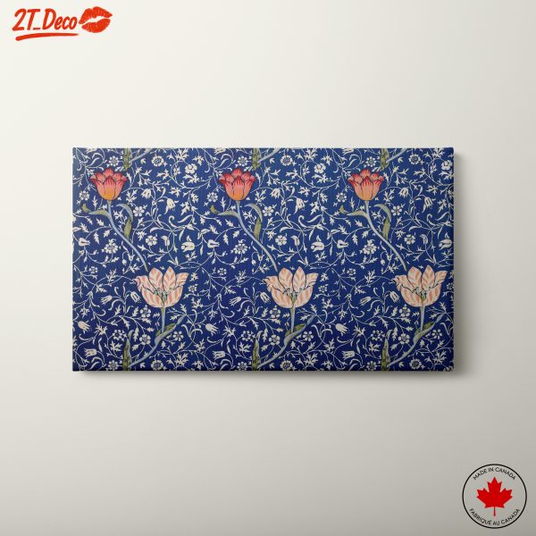 Colorful Floral Design on Blue Background