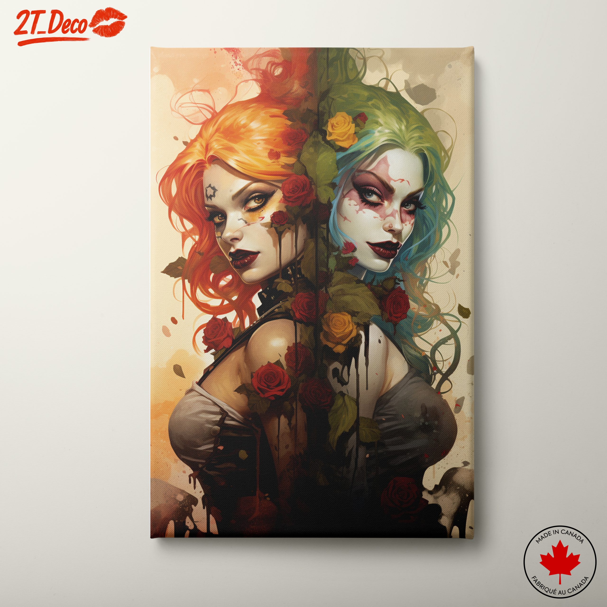 Stylized Character Art with Roses