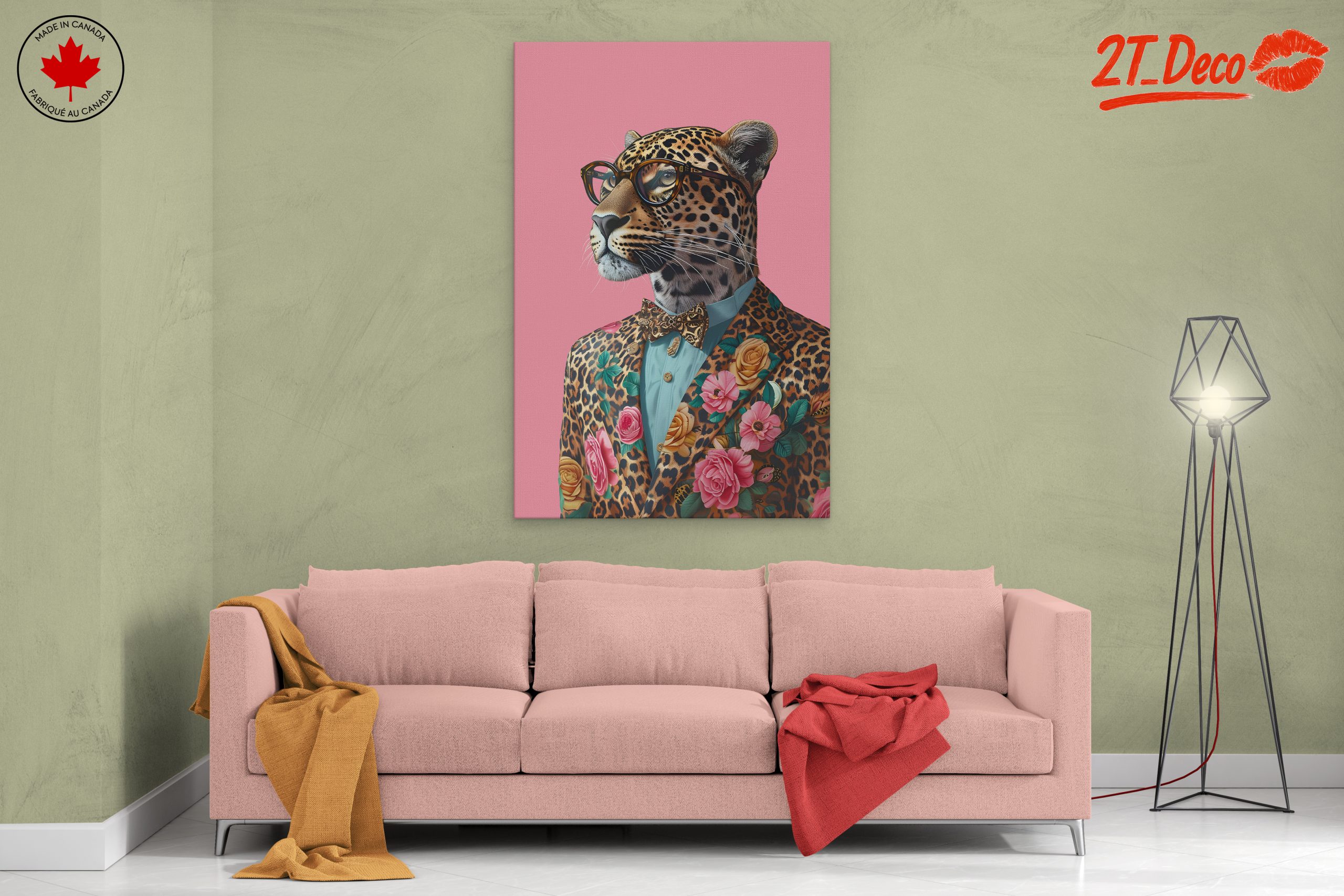 Stylized Leopard in Floral Suit - Image 2