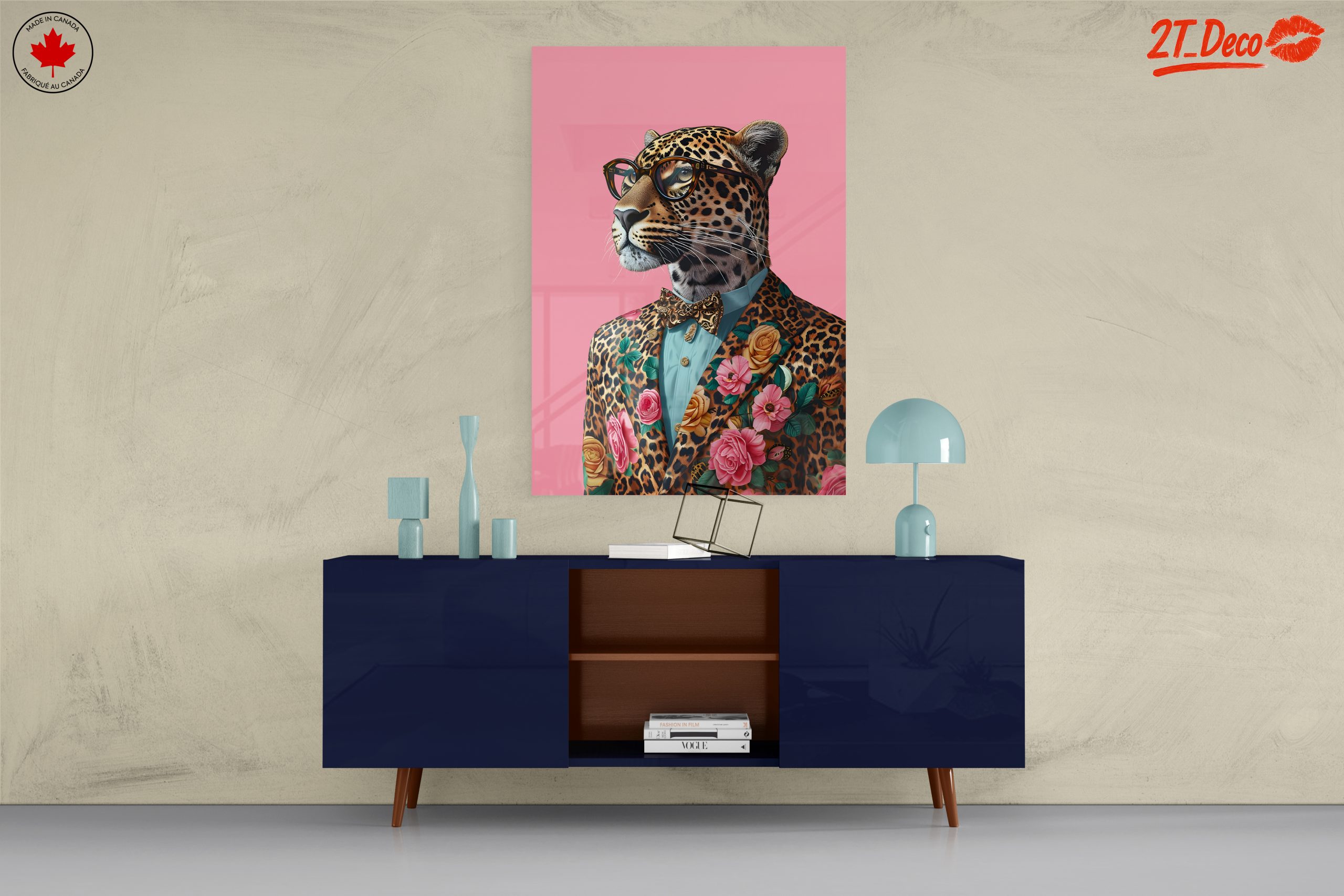 Stylized Leopard in Floral Suit - Image 8