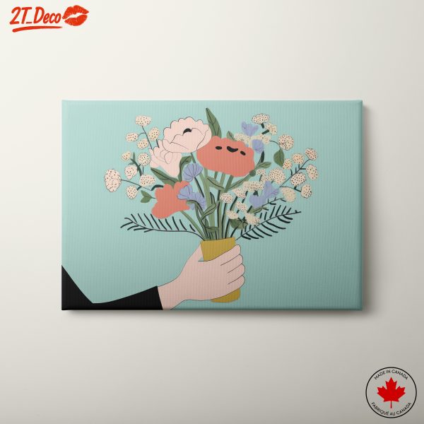 Charming Floral Bouquet Art in Pastel Colors