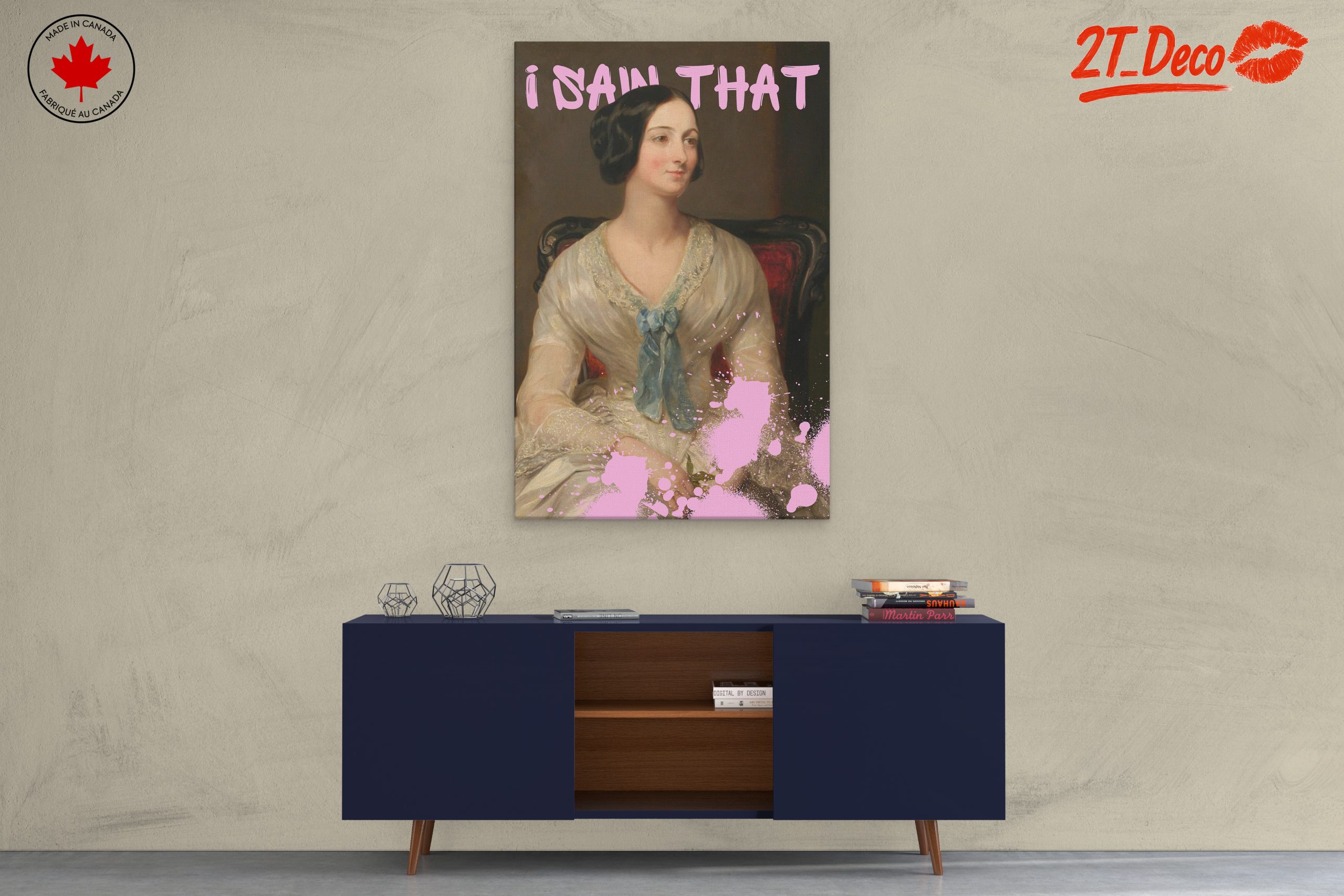Modern Portrait with Playful Text and Colorful Splash - Image 3
