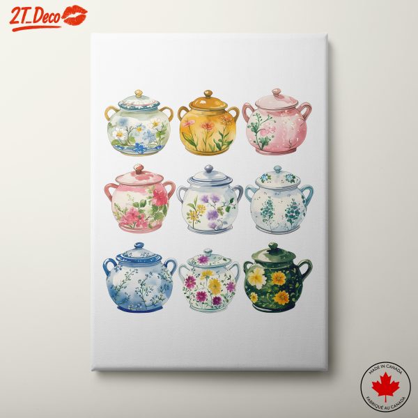 Colorful Floral Teapot Art Collection