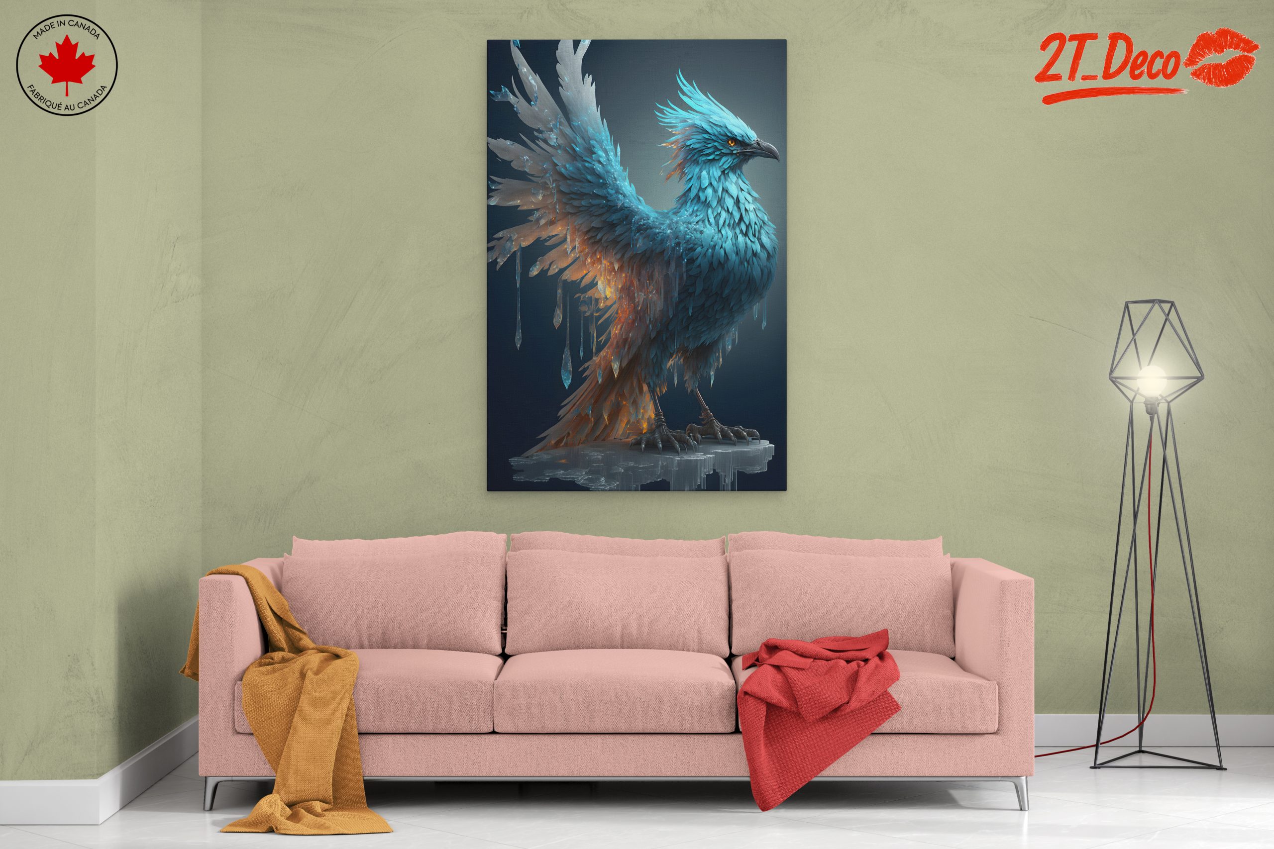 Stunning Fantasy Creature with Blue Feathers - Image 2