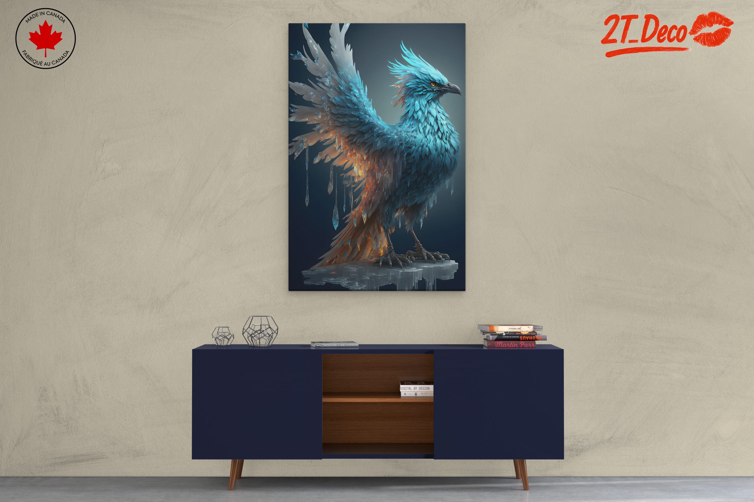Stunning Fantasy Creature with Blue Feathers - Image 3