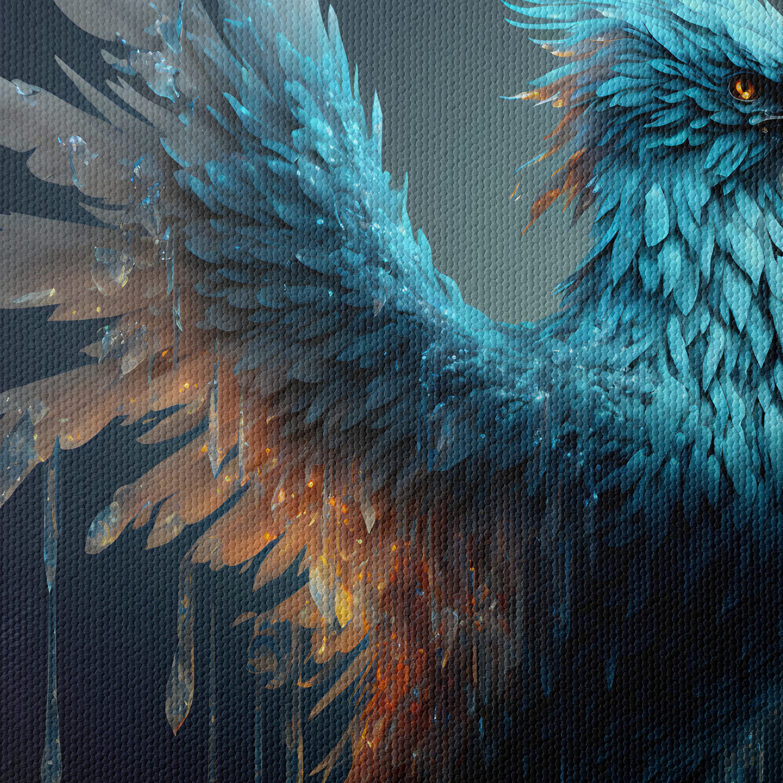 Stunning Fantasy Creature with Blue Feathers - Image 4