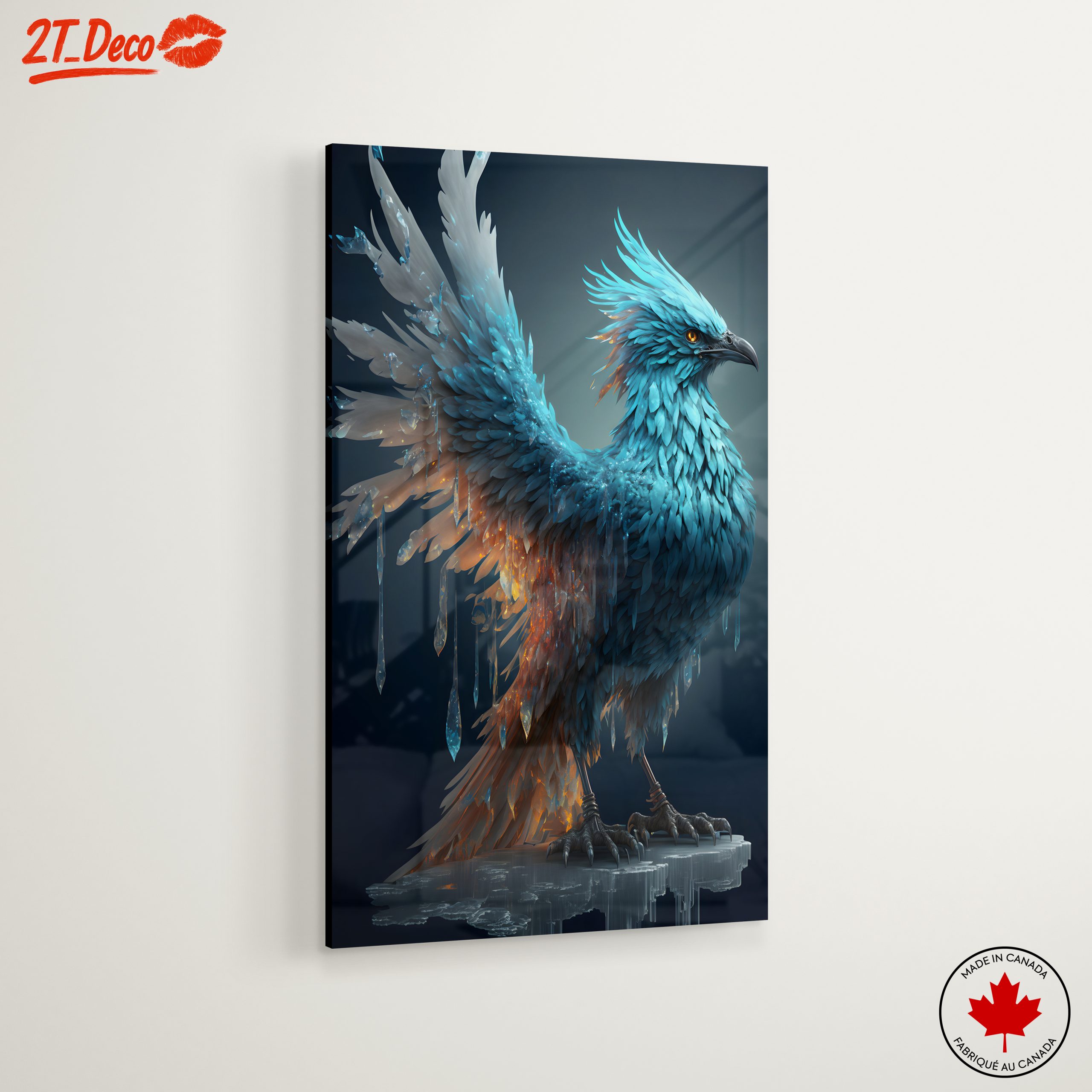 Stunning Fantasy Creature with Blue Feathers - Image 6