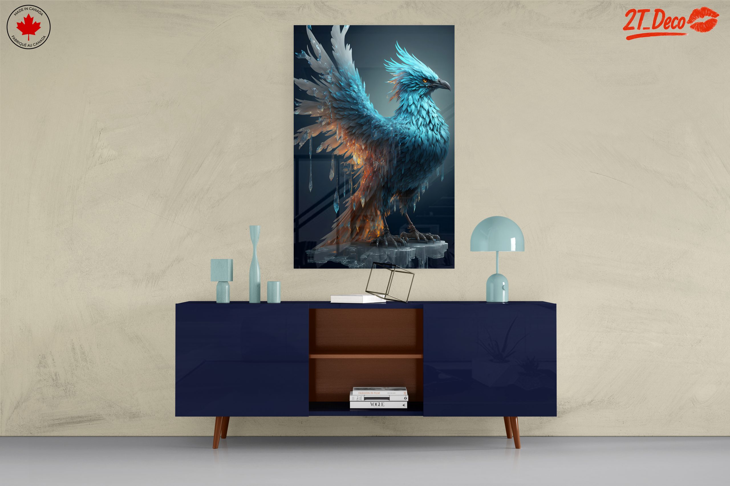 Stunning Fantasy Creature with Blue Feathers - Image 8