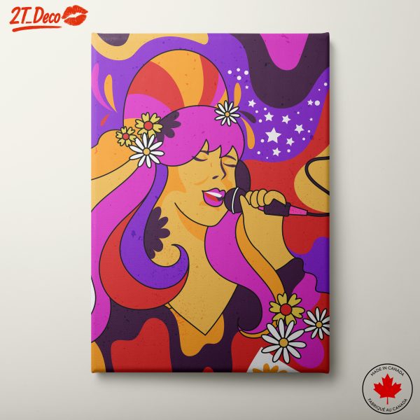 Vibrant Singer Character in Contemporary Pop Art