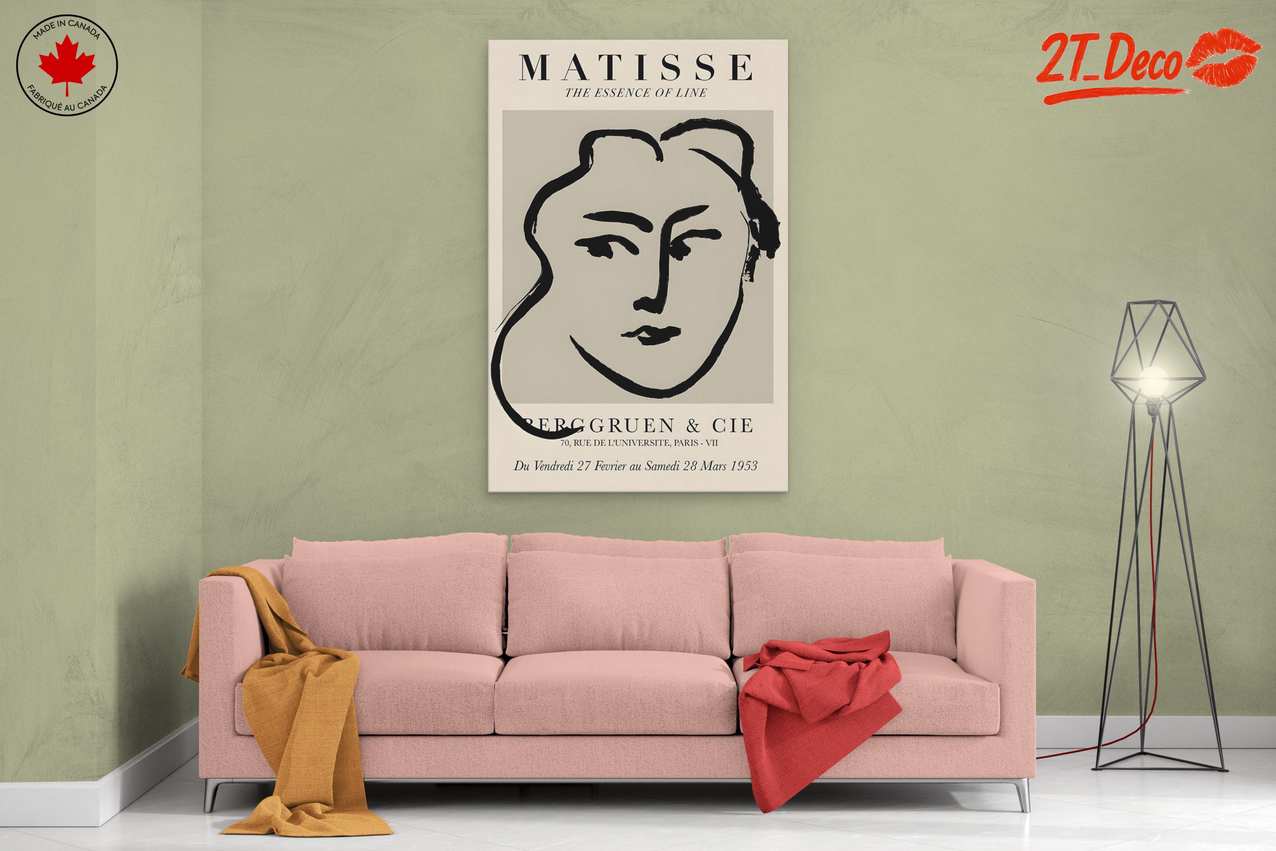 Modern Portrait Inspired by Matisse's Line Art - Image 2