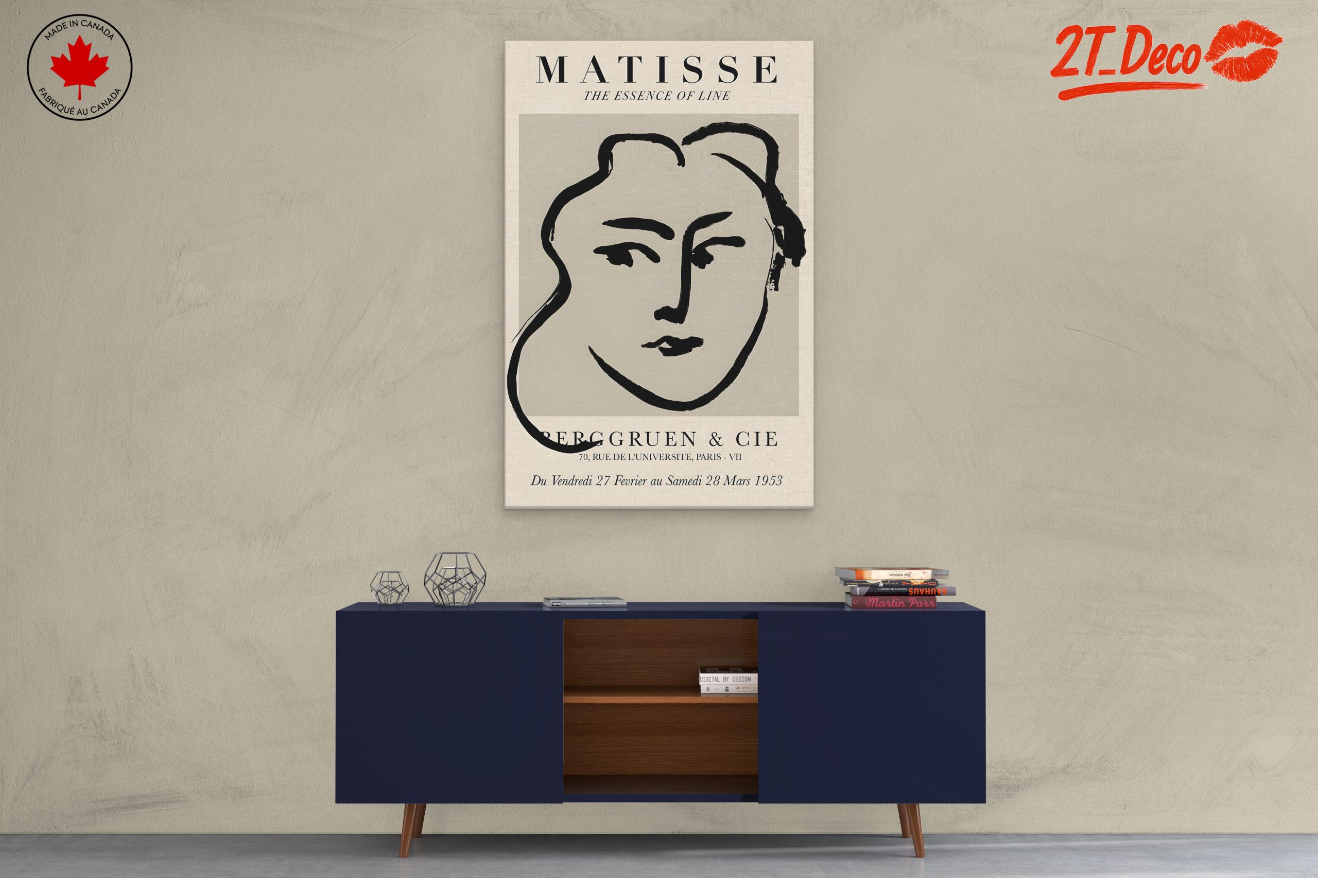 Modern Portrait Inspired by Matisse's Line Art - Image 3