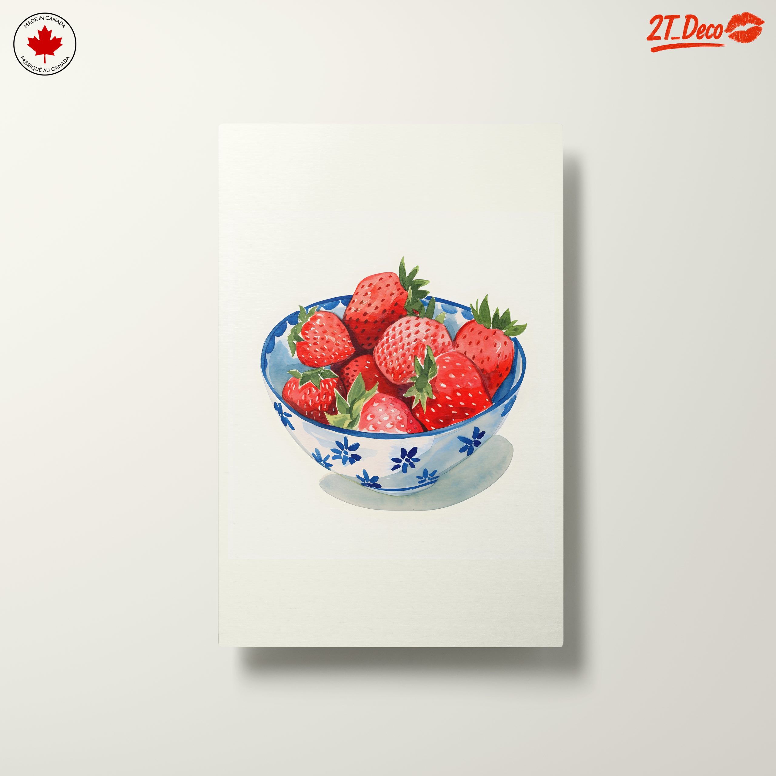 Vibrant Abstract Strawberries in Bowl Art - Image 10