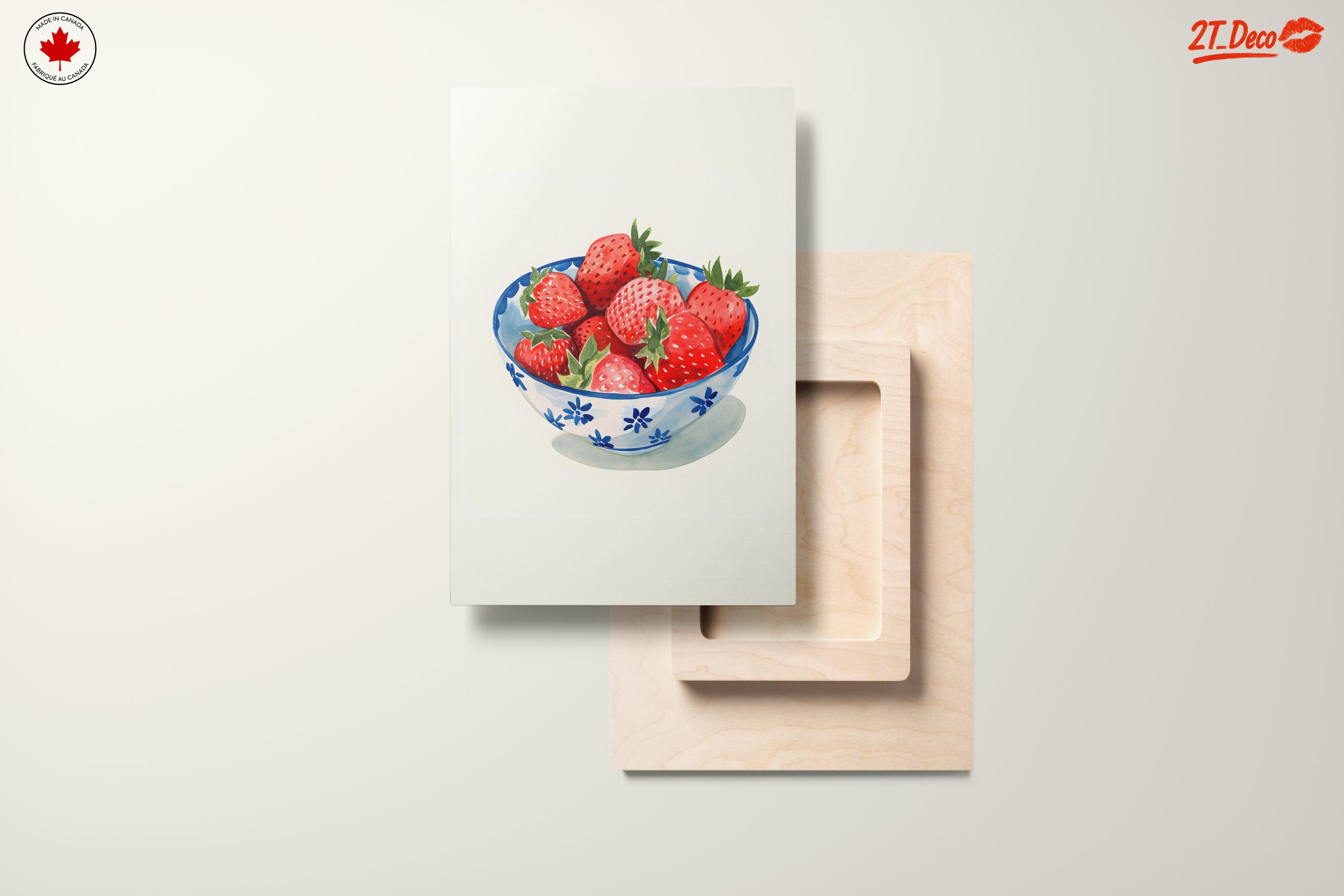 Vibrant Abstract Strawberries in Bowl Art - Image 11