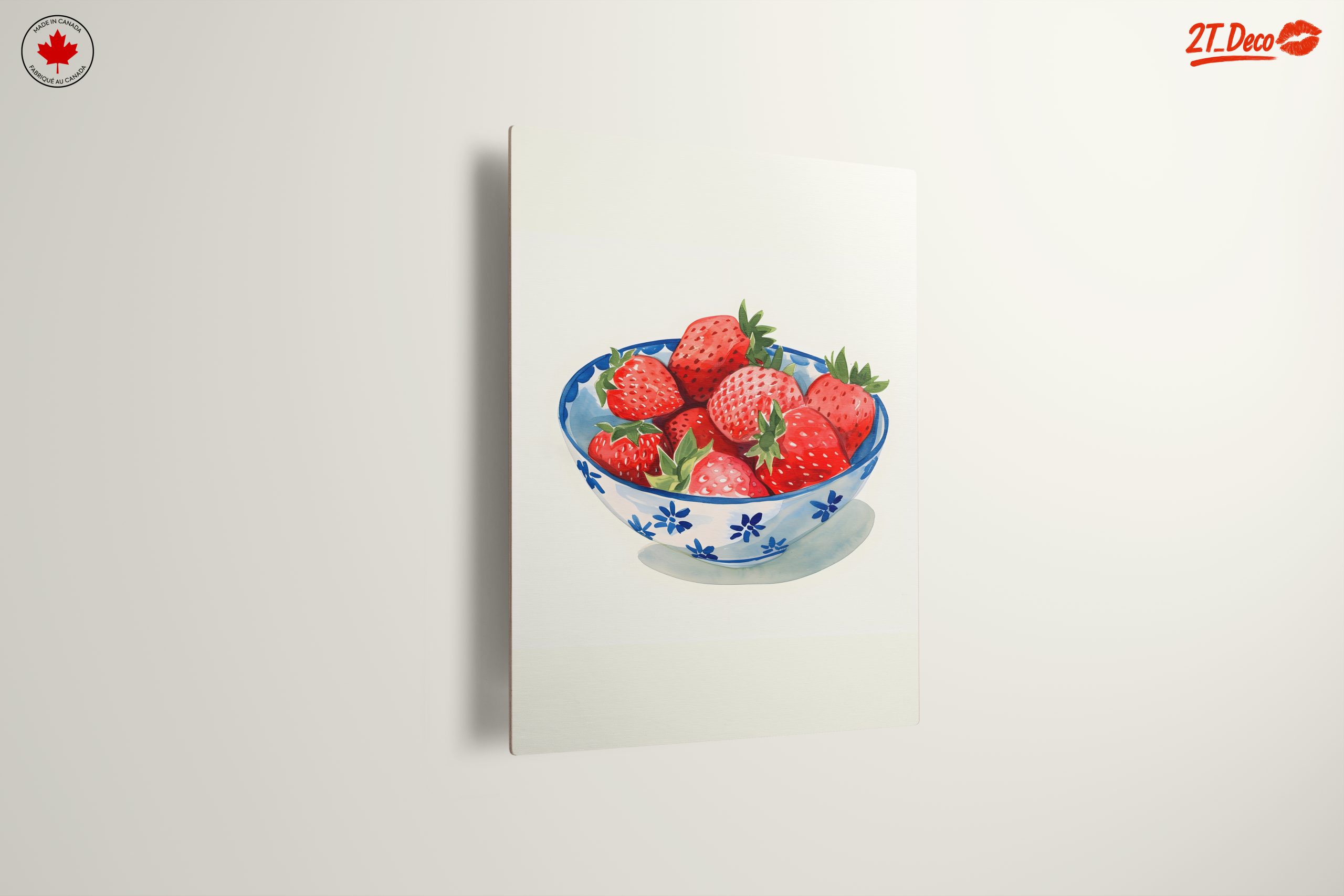 Vibrant Abstract Strawberries in Bowl Art - Image 13